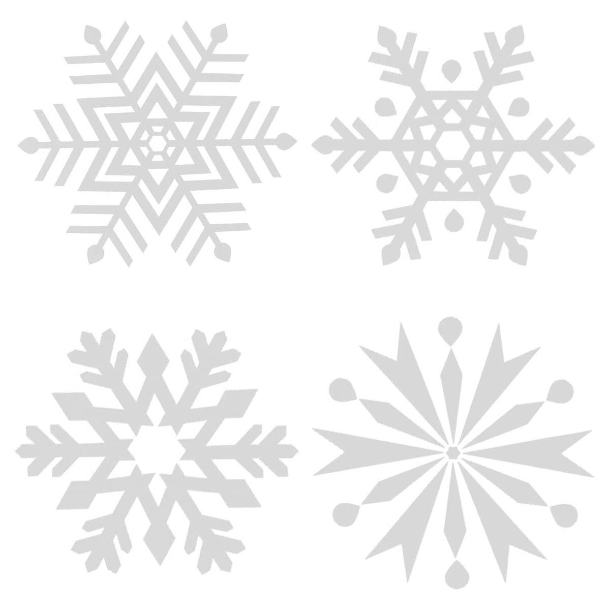 Salcar Fensterbild Fensteraufkleber Weihnachten Schneeflocken Weihnachtsdekoration Deko, 200er-Set Aufkleber in 3 Größen und 4 Formen, Doppelseitig Sichtbar – Bild 5 von 5