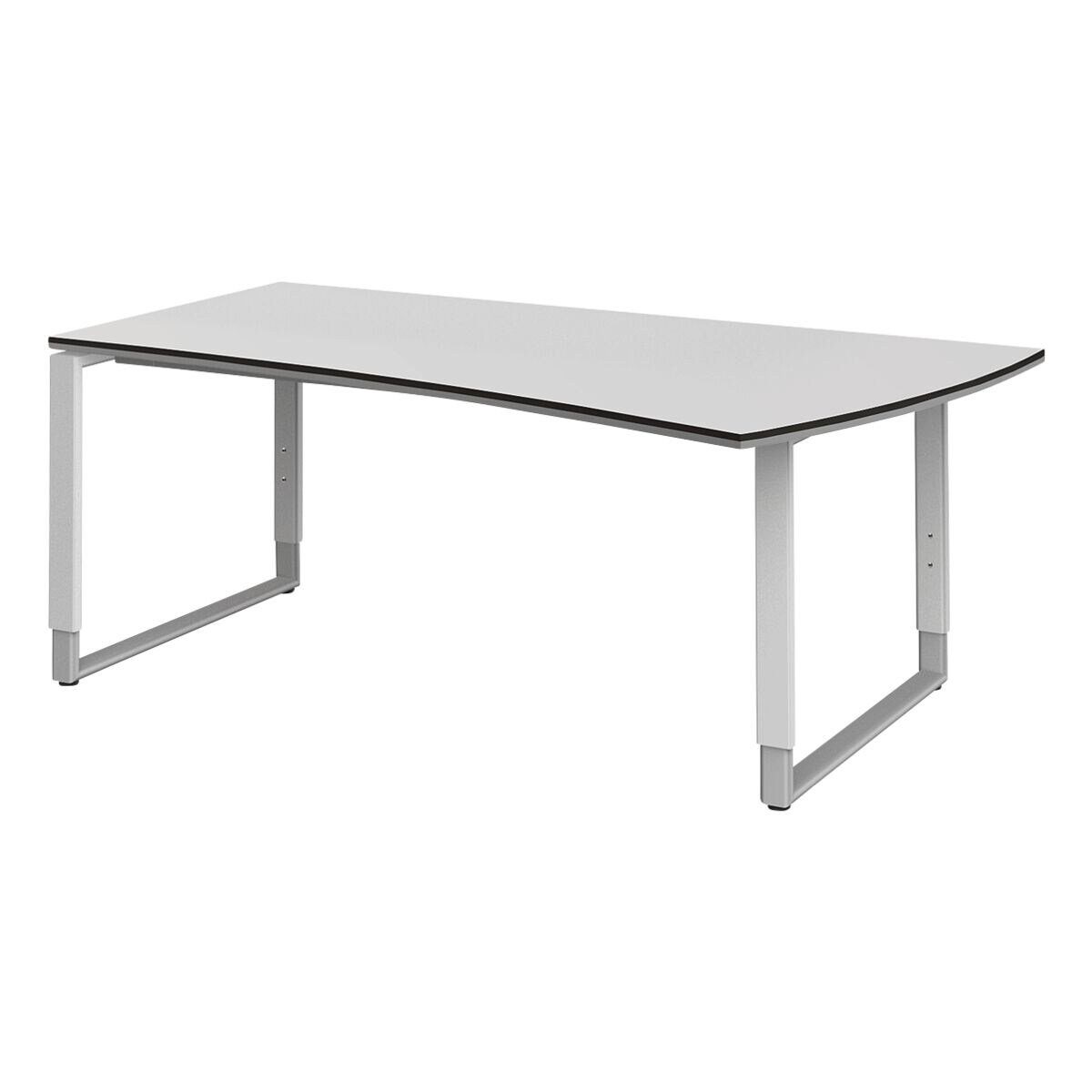 röhr Schreibtisch Objekt Plus, Freiform, rechts breiter, 2 farbige Kanten