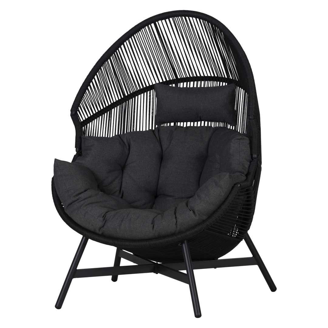 ebuy24 Gartenlounge-Set Benny Garten Sessel schwarz,grau.