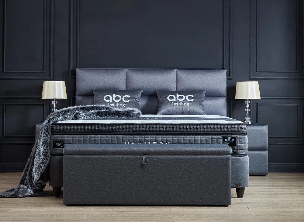 abc bedding Boxspringbett HAMILTON Voll-orthopädisches Komfortbett in Anthr günstig online kaufen