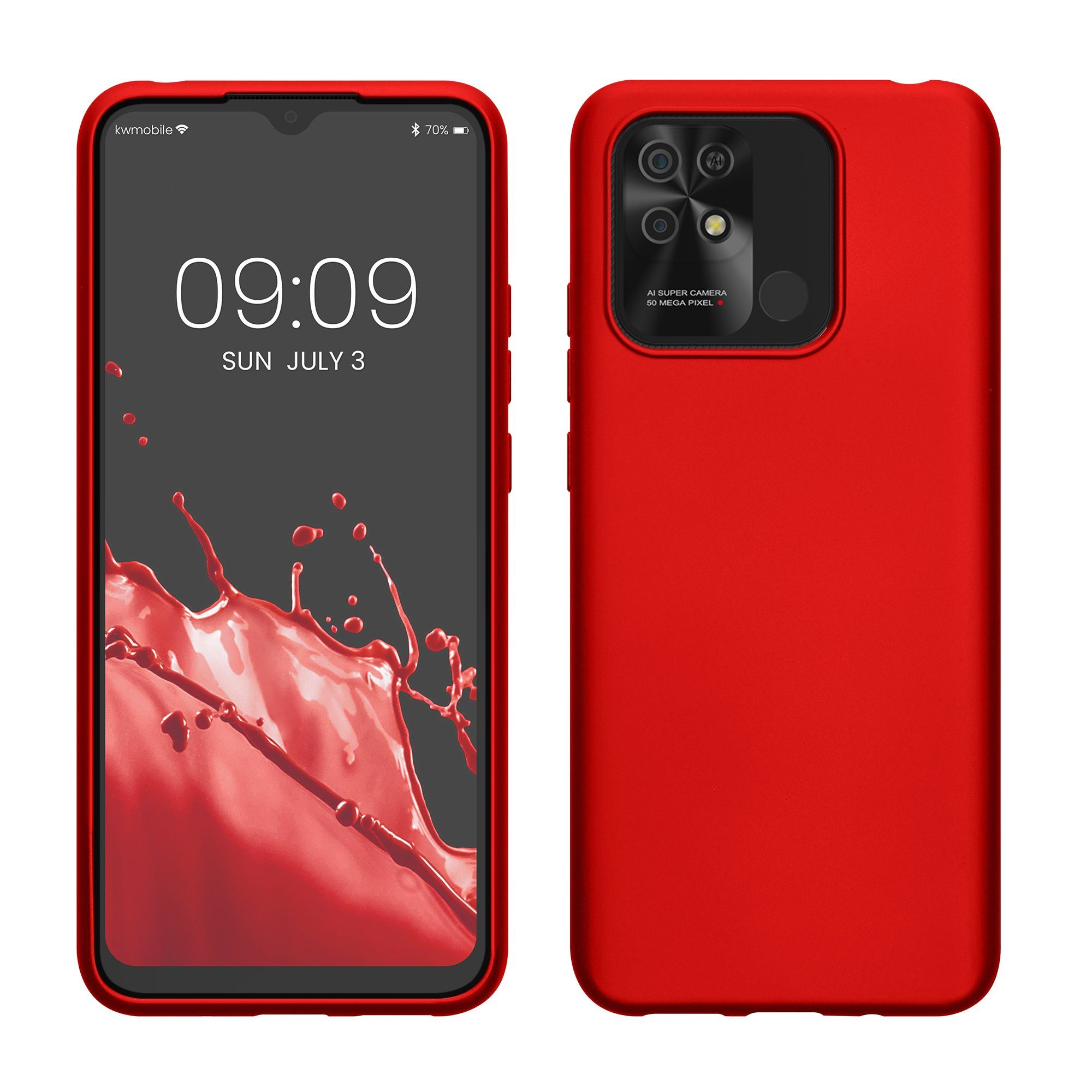 kwmobile Handyhülle Case für Xiaomi Redmi 10C, Hülle Silikon metallisch ...