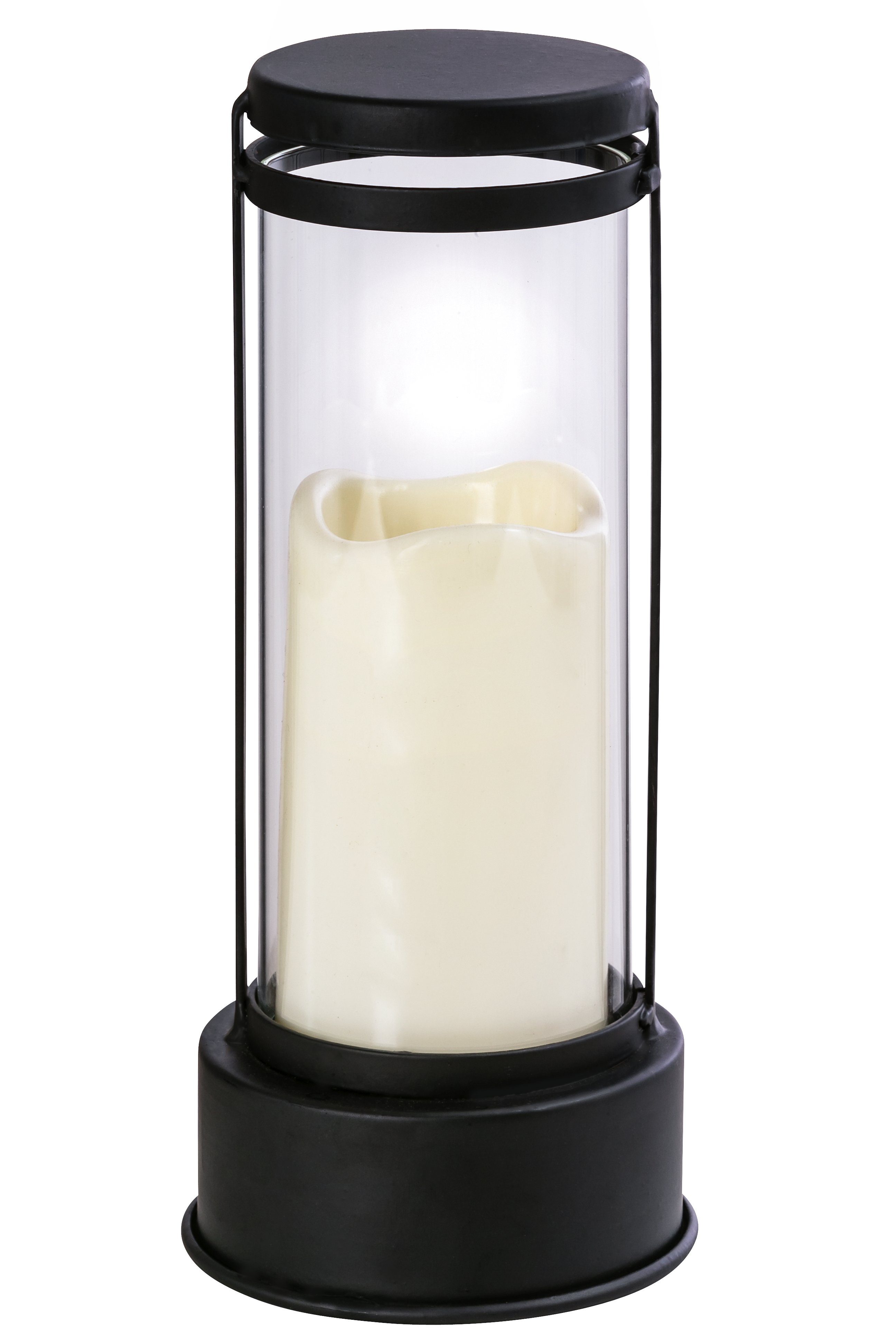 Dehner Grabkerze Grablaterne mit LED-Beleuchtung, Eisen/Glas günstig online kaufen