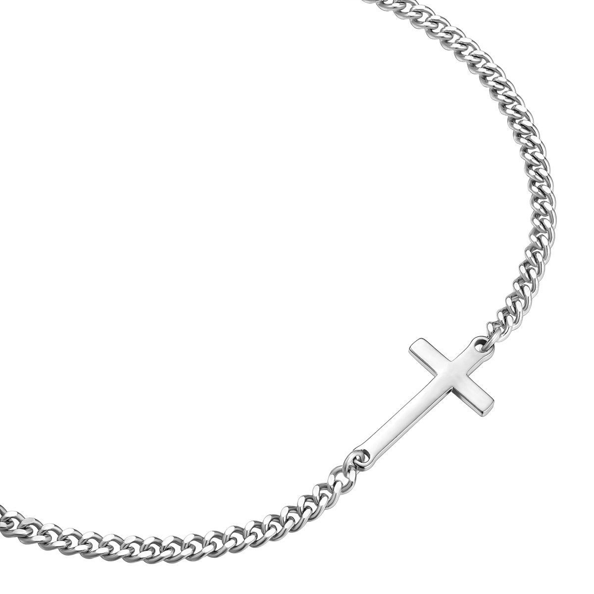 True Rebels Edelstahlarmband Kreuz silber günstig online kaufen