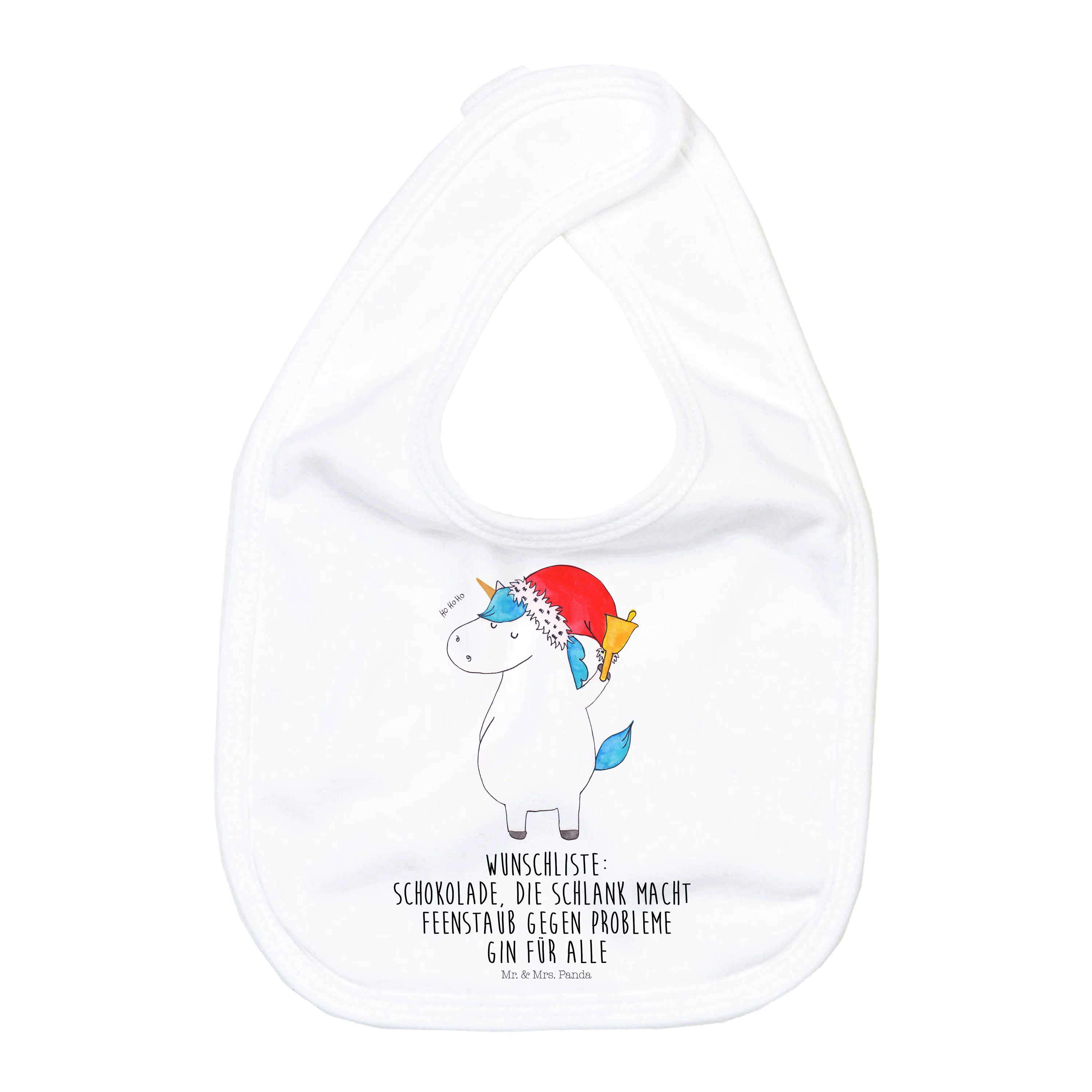 Tragetuch Einhorn Weihnachtsmann - Weiß - Geschenk, Unicorn, Feenstaub, Babyges