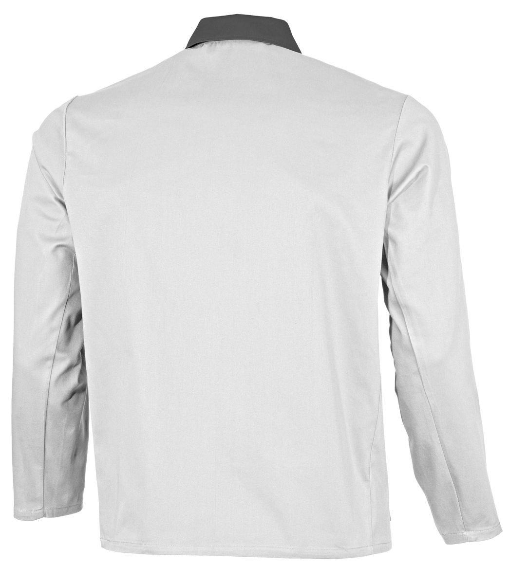 Qualitex Workwear Arbeitsjacke lange 2-farbig Werkstattjacke BW 240 - faserverstätkte Baumwolle (1-St) Bundjacke mit 5 Taschen - Strapazierfähig - Pflegeleicht - Waschbar