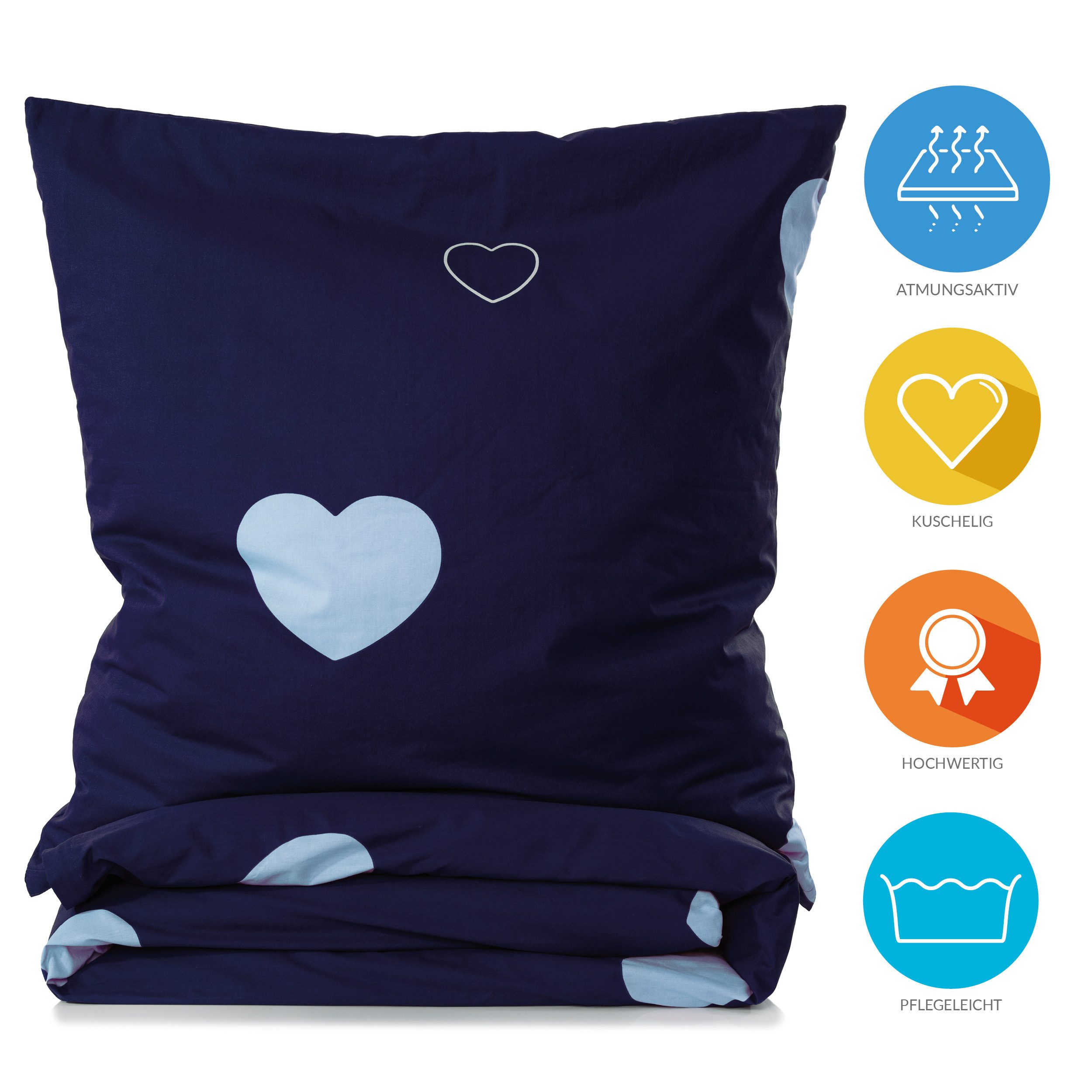 Lavea Kinderbettwäsche Bettwäsche Kinder Herzen Set, mit Reißverschluss, mi günstig online kaufen