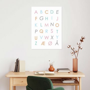 Posterlounge Wandfolie Typobox, Skandinavisches Alphabet bunt, Kindergarten Skandinavisch Illustration