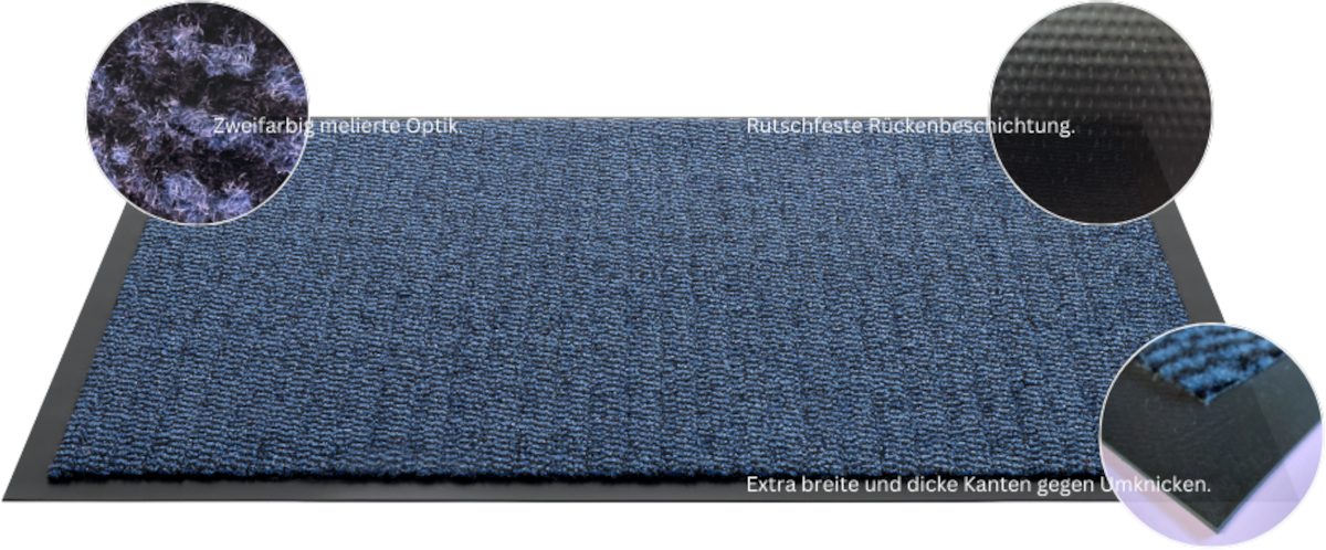oKu-Tex Fußmatte Multi, Rechteckig, Schmutzfangmatte, Indoor, Meliert, langlebig, Haustür, rutschfest