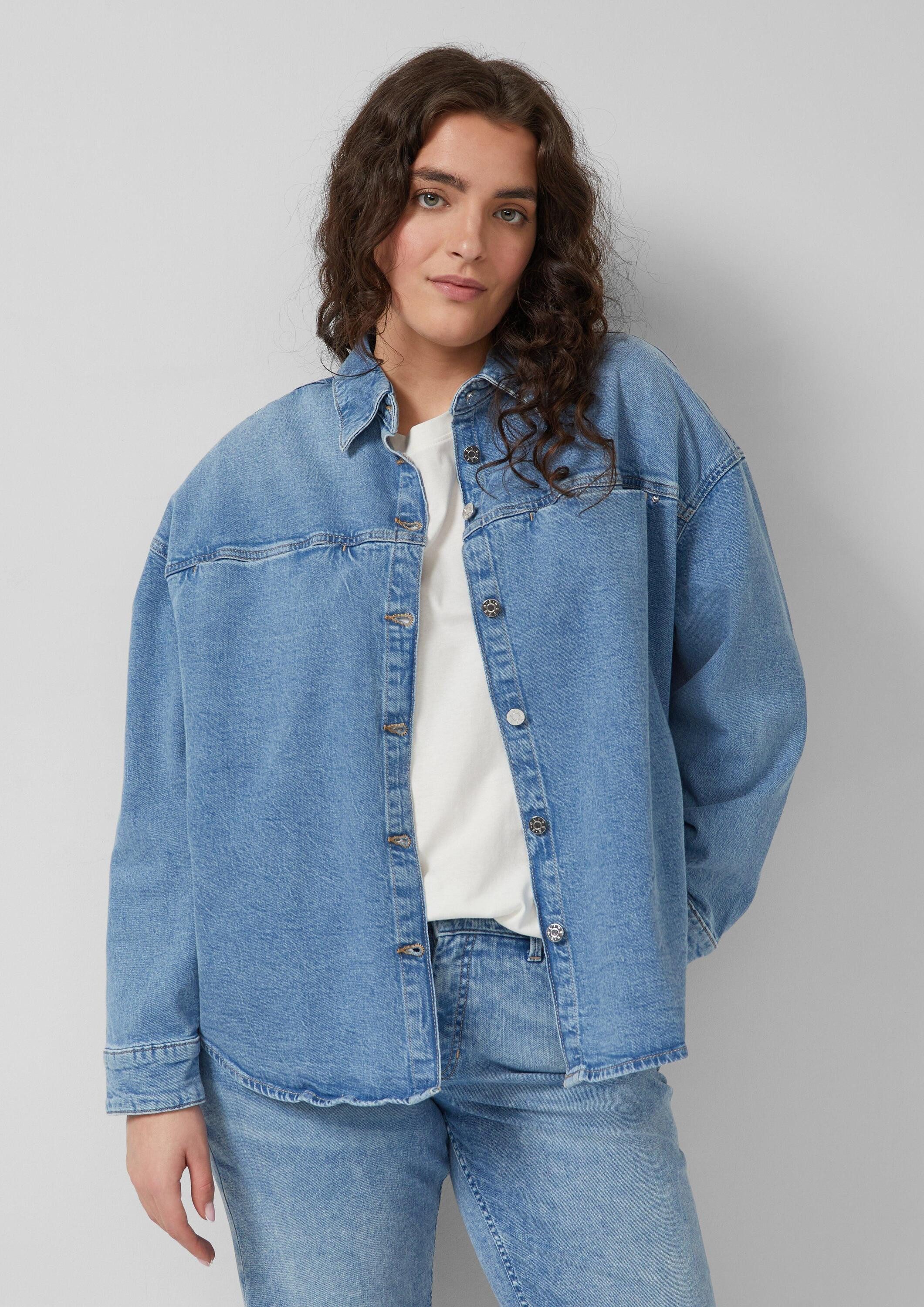 s.Oliver Hemdjacke Indoor-Jacke Denim-Jacke im Relaxed Fit mit Hemdkragen günstig online kaufen