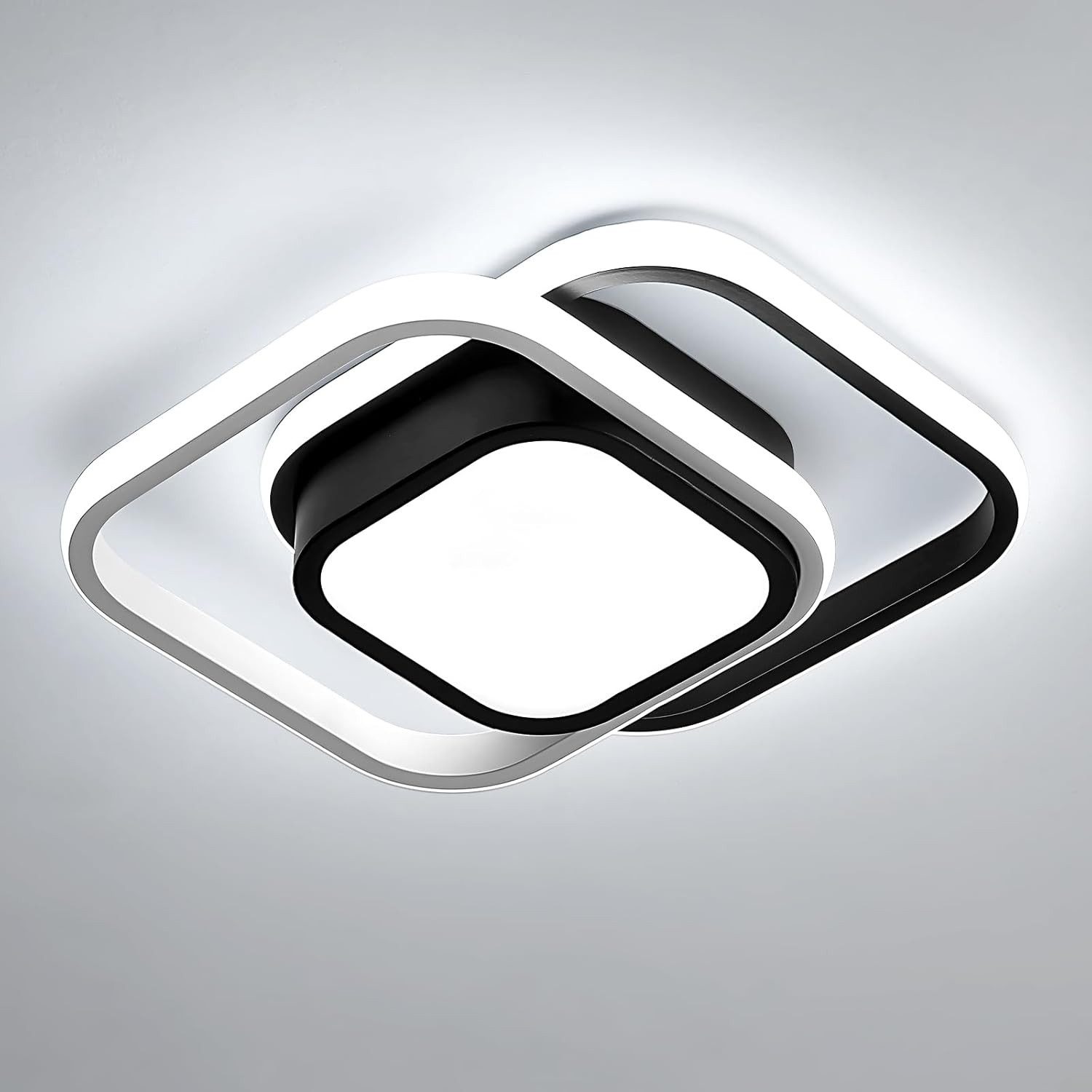 Riserva LED Deckenleuchte Moderne LED Deckenleuchte 26×26cm Schwarz-Weiß 32W 6500K, LED wechselbar