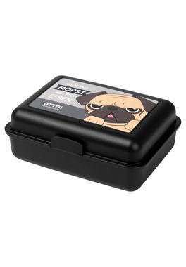 United Labels® Lunchbox Bastian Bielendorfer Brotdose - Otto! Mops mit Trennwand Schwarz, Kunststoff (PP)