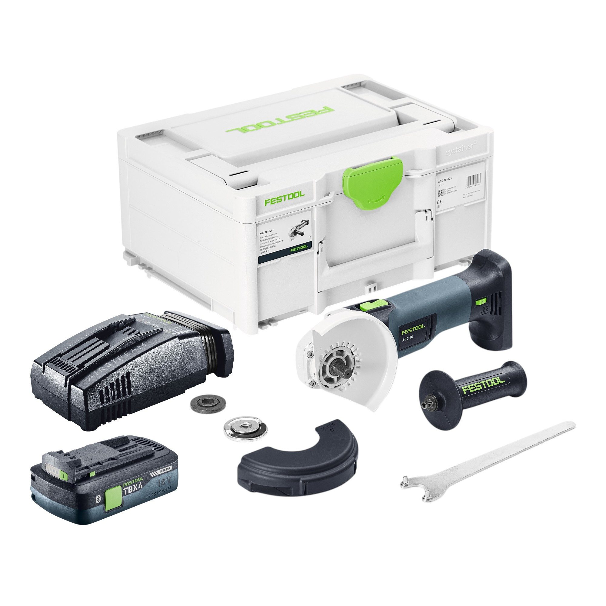 FESTOOL Akku-Winkelschleifer AGC 18-125 EB-Basic Akku Winkelschleifer 18 V 125 mm Brushless + 1x