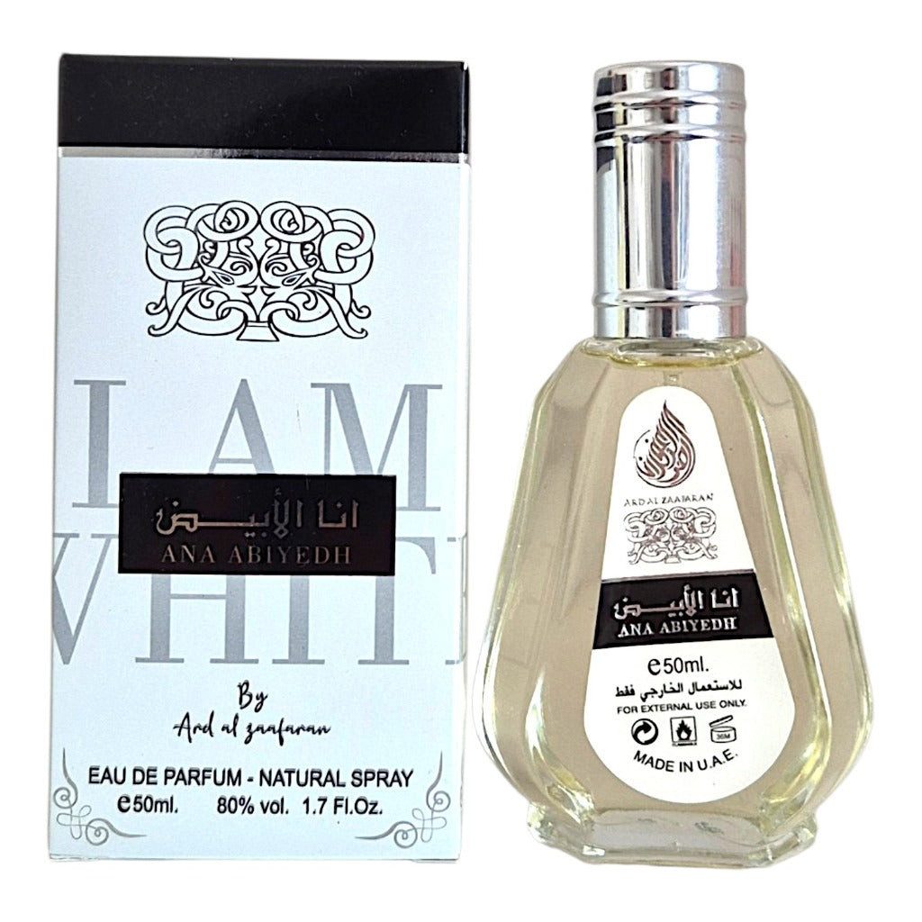 Lattafa Duft-Set Ana Abiyedh EDP 50 ml + Parfümzerstäuber (leer)