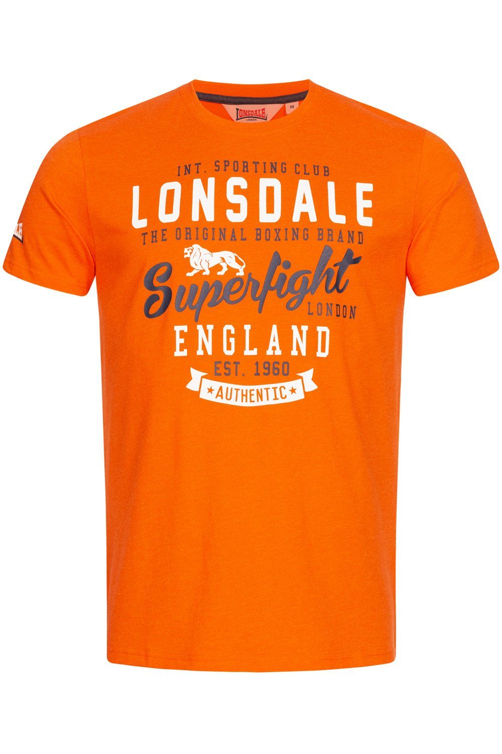 Lonsdale T-Shirt Lonsdale Herren T-Shirt Tobermory Adult marl orange/white/navy | T-Shirts