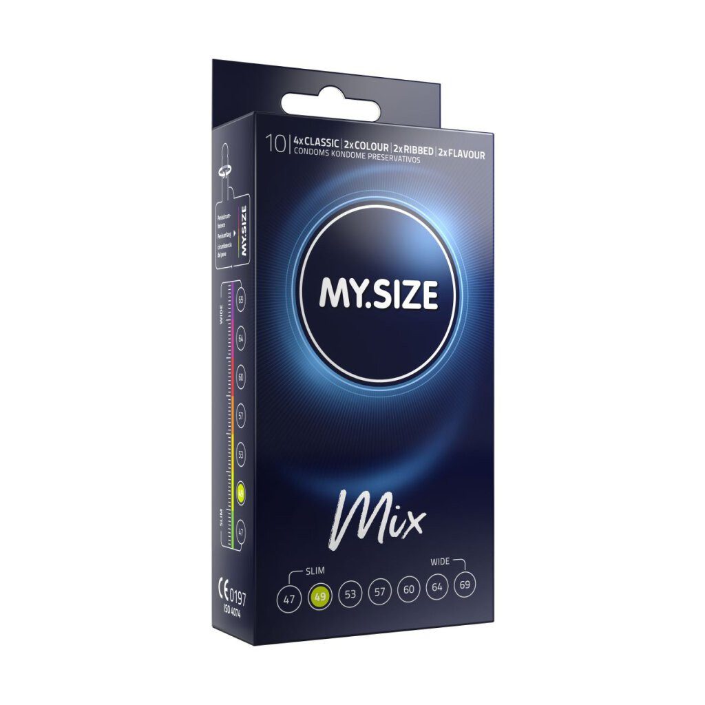 MY.SIZE Einhand-Kondome MY.SIZE Mix 49 10er, 1 St., 10er Set, Dünn, Vegan