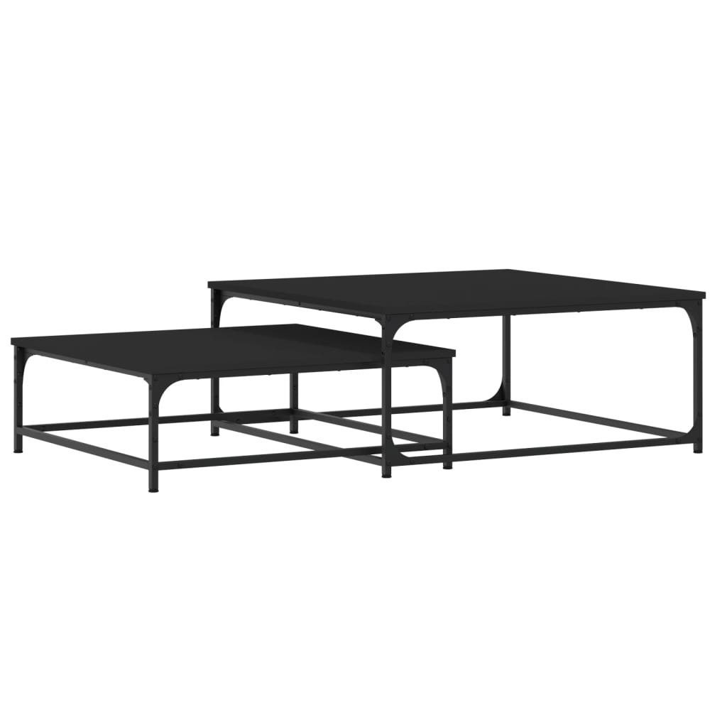 vidaXL Couchtisch Satztische 2 Stk. Schwarz Holzwerkstoff (1-St)