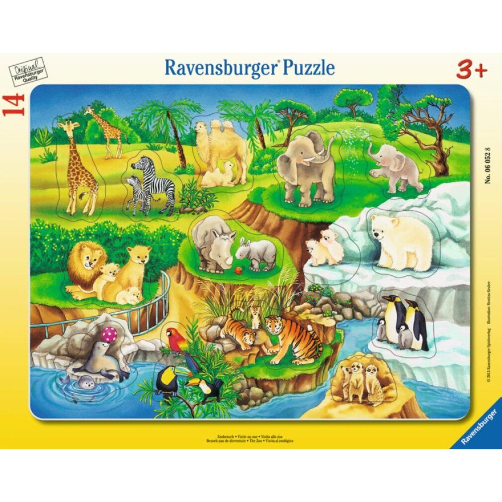 Ravensburger Puzzle Besuch im Zoo-Puzzle 14 Teile, Puzzleteile günstig online kaufen