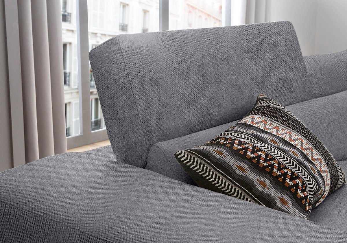 W.SCHILLIG Ecksofa piedroo, Designsofa mit tollem Sitzkomfort, bequem und elegant, L-Form, Kopfteilverstellung, wahlweise mit Sitztiefenverstellung, Breite 343cm