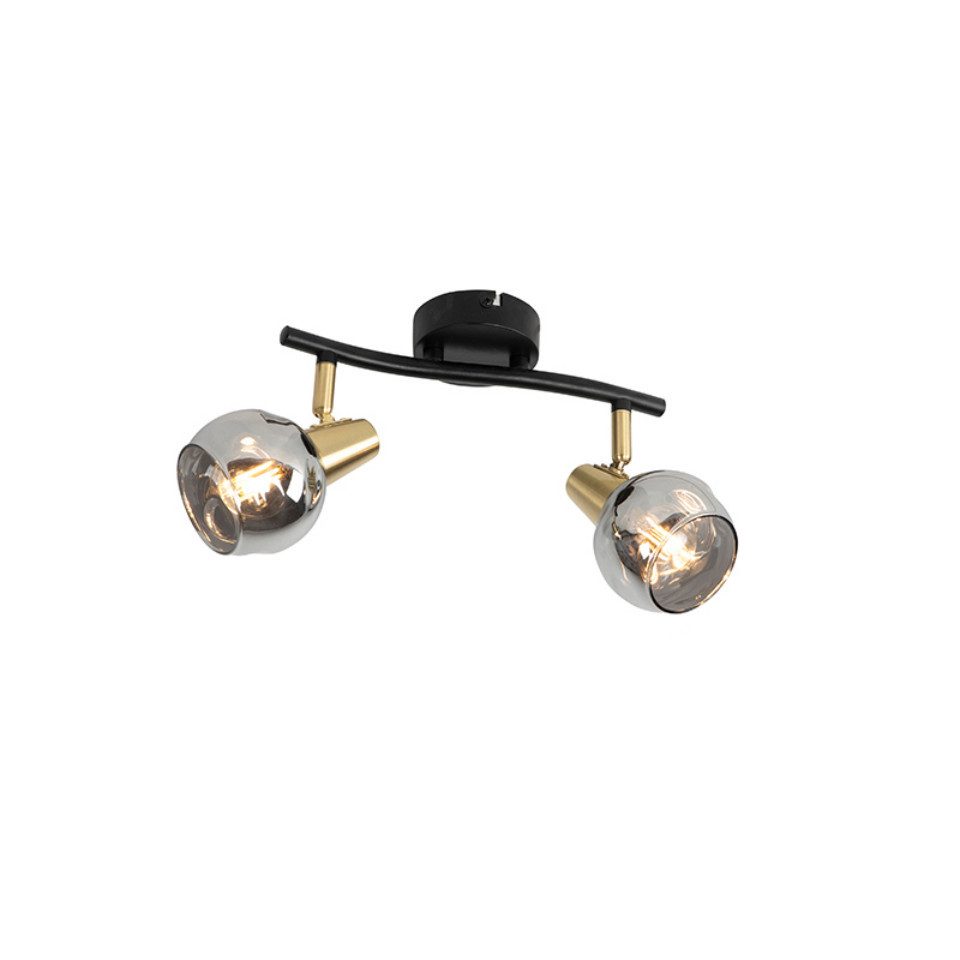 Qazqa Deckenleuchte Vidro, ohne Leuchtmittel, E14, Gold/Messing, Art Deco, günstig online kaufen