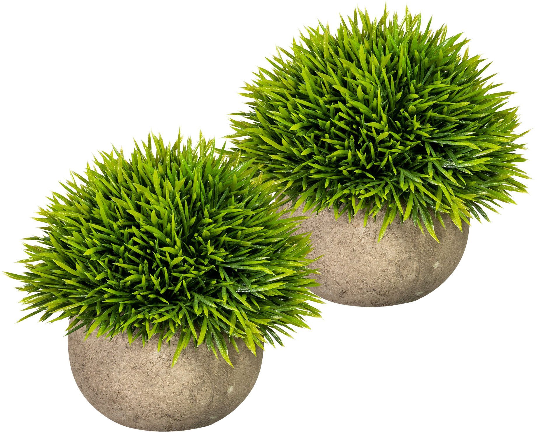 Kunstpflanze Christin Grashalbkugel, OTTO home, Höhe 12 cm, Gras, im Paperpot, 2er Set