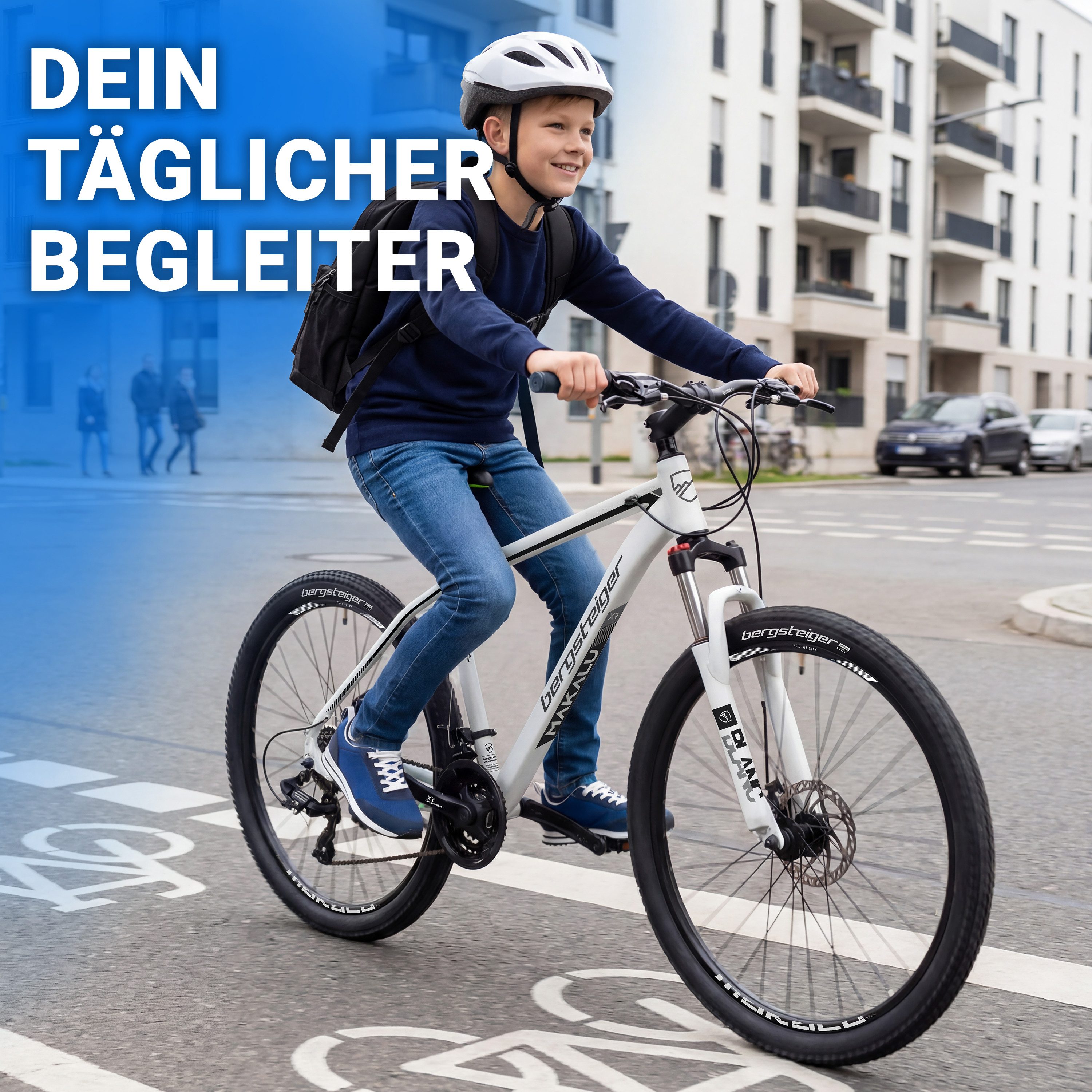 bergsteiger Mountainbike Makalu 26, 29 Zoll Mountainbike Alu, geeignet ab 150 cm, Damen, Herren, 21 Gang Shimano Tourney RD-TY300 Schaltwerk, Kettenschaltung, S – Bild 4 von 5