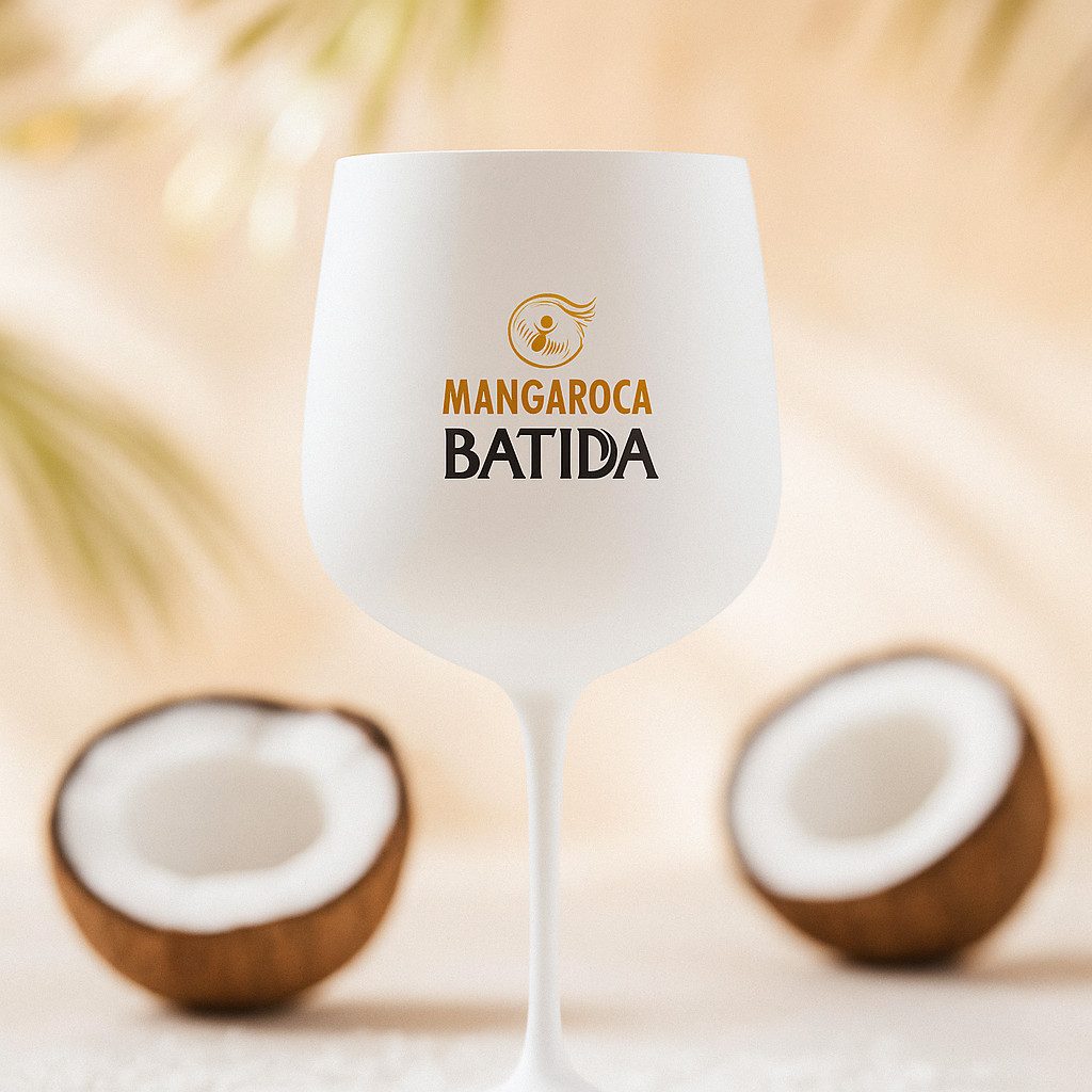 Ballon Weinglas Mangaroca Batida Balloon Glas – Weißes mattes Cocktailglas – 1 Stück