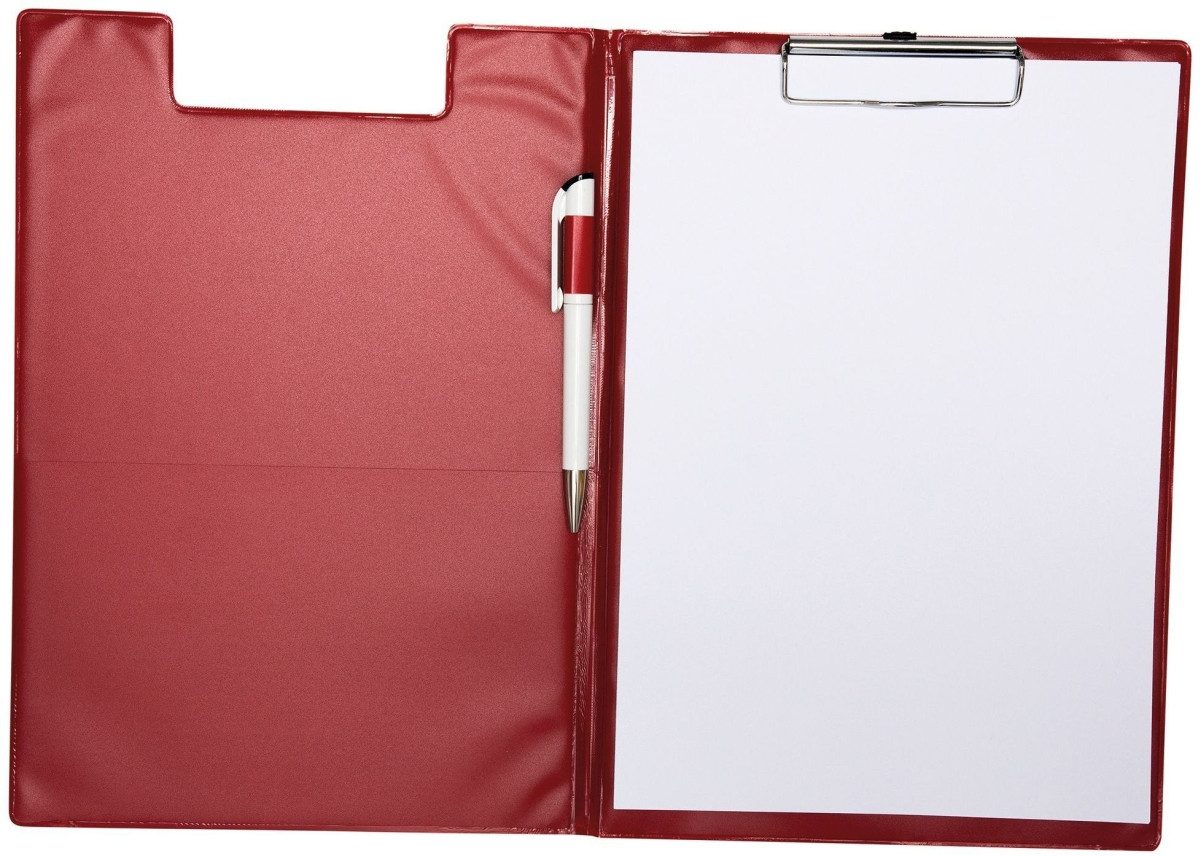 Schreibmappe Schreibmappe PP-Folienüberzug A4 hoch rot.
