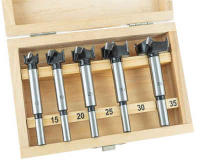 ENT European Norm Tools Holzbohrer 09099 5-teiliges Kunstbohrer-Set, Ø 15, 20, 25, 30 und 35 mm - Schaft Ø 8/10 mm, Hartmetall