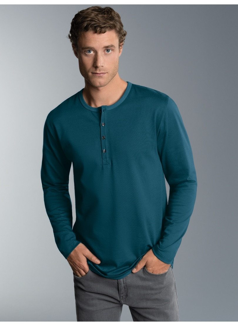 Trigema Longsleeve TRIGEMA Langarmshirt mit Knopfleiste günstig online kaufen