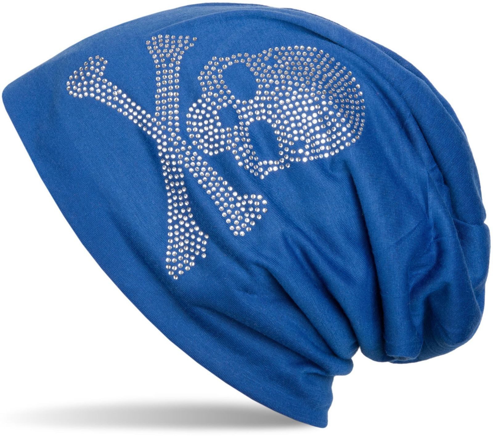 Beanie Beanie mit Strass Totenkopf