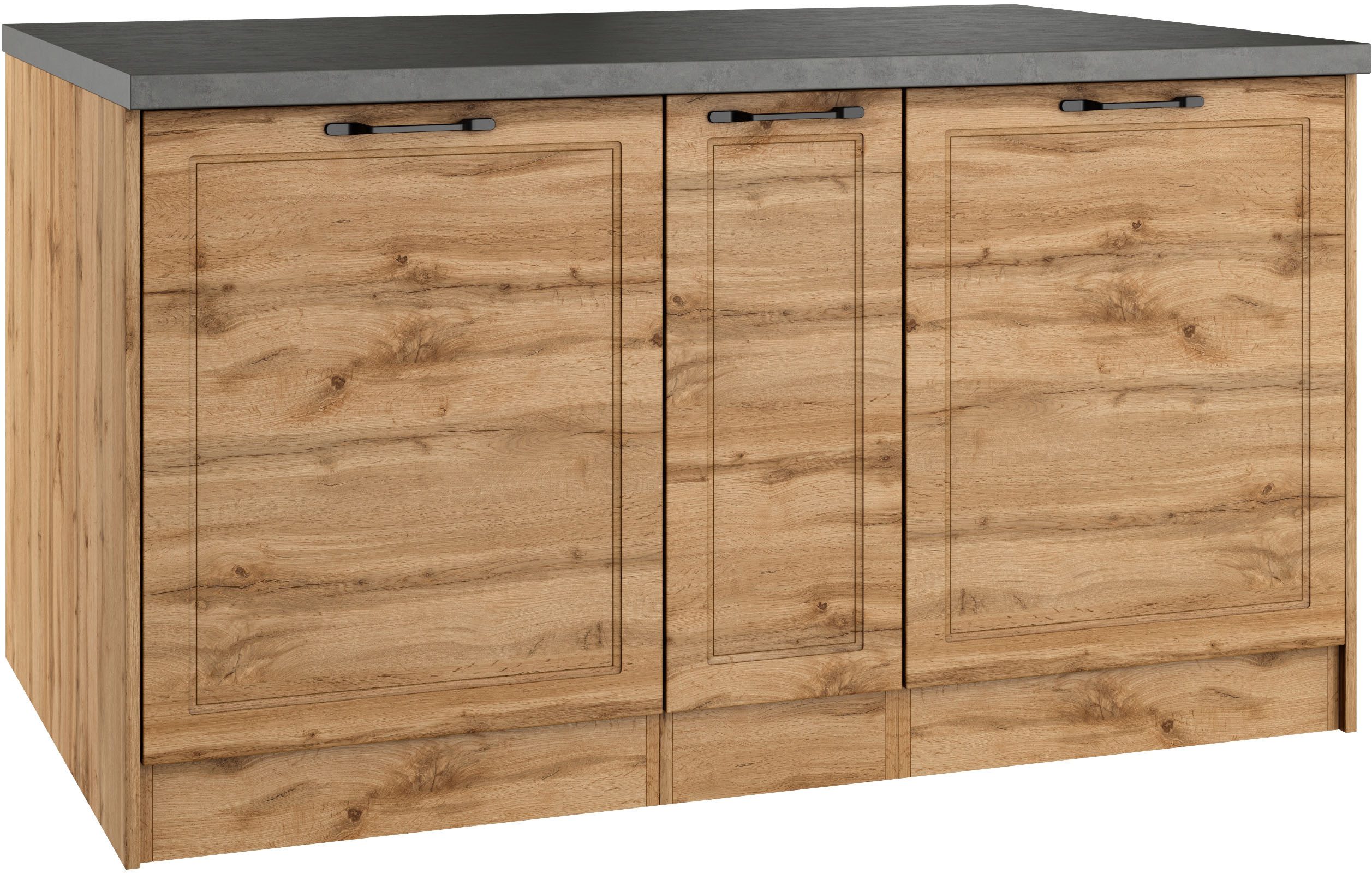 KOCHSTATION Kücheninsel KS-Lani, Breite 153 cm, mit Flaschenregal, MDF-Fronten, Arbeitsplatte 38mm stark