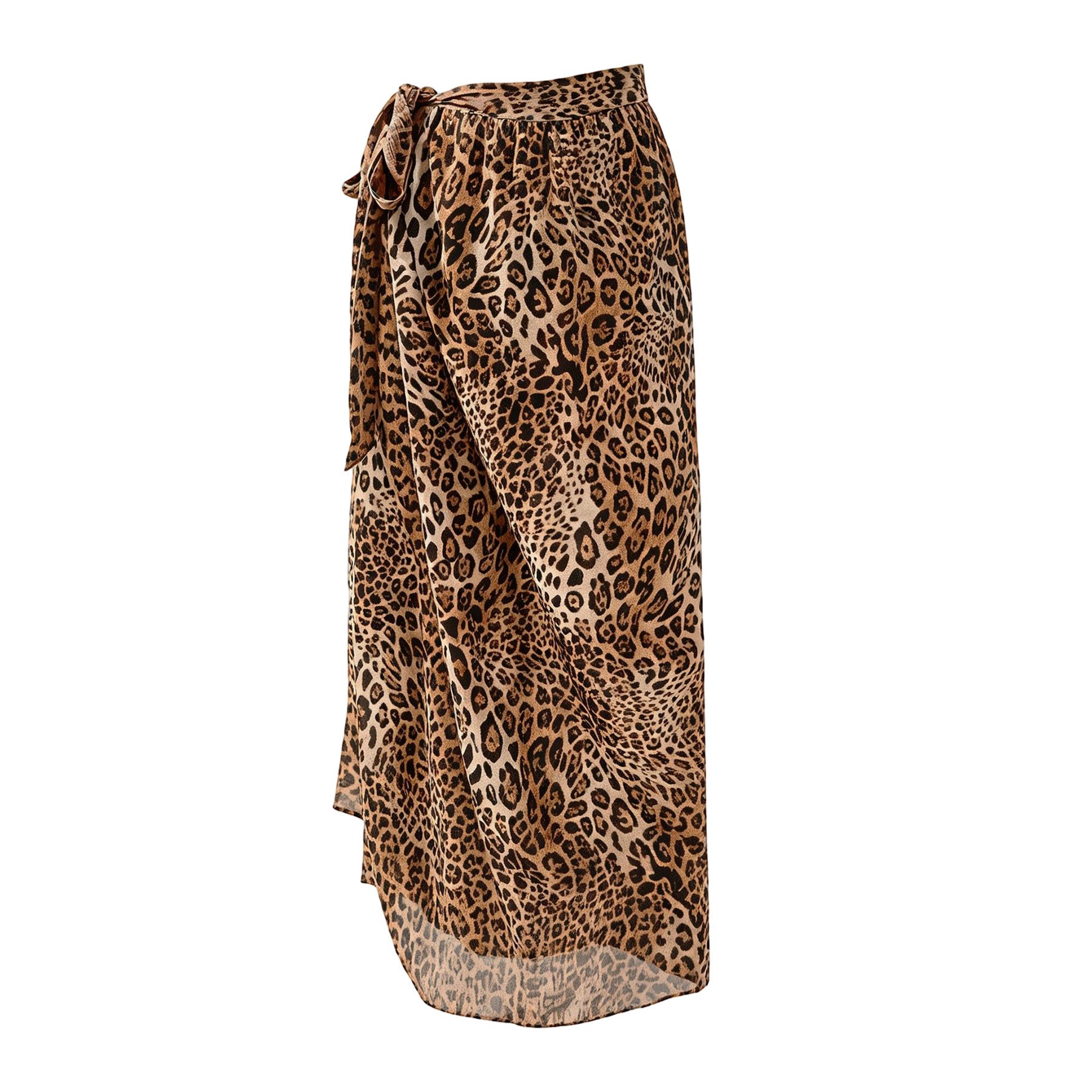 Mutig Sommerrock Damen Sarong Pareo aus Chiffon, Sexy Bikini Cover Up (Leichter & Luftiger Wickelrock lang mit seitlicher Schnürung, Strandkleid für Sommer) Strandurlaub & Pool, Badeanzug Überwurf