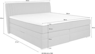 Jockenhöfer Gruppe Boxspringbett Amira, mit Bettkasten und Topper, erhältlich in den Breiten 120,140 & 180cm
