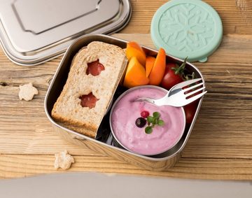 LEKKABOX Ausstechform Bento Ausstecher Eulen, 3er Set für Brot, Gemüse, Obst und Plätzchen - Ausstechformen aus Edelstahl mit Anti-Rutsch Griff