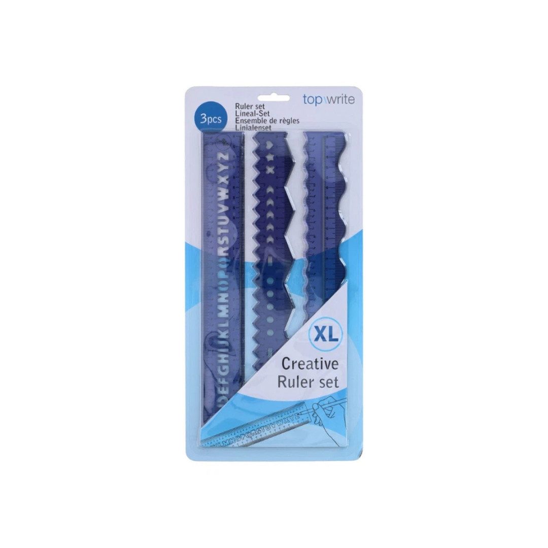 Artico Lineal 3er Lineal Set Wellige Zacken Buchstaben Lineale 30 cm Basteln, kreative Linien und Formen – Bild 2 von 4