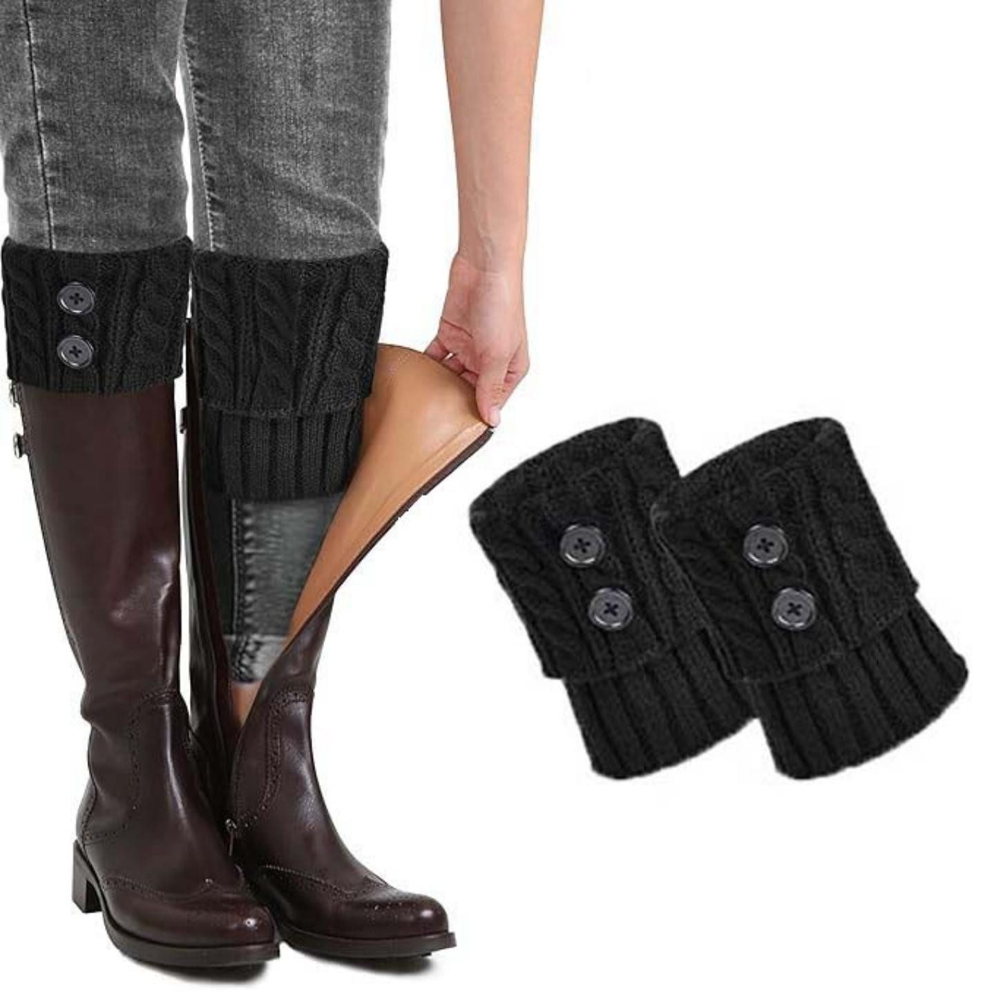 Beinstulpen Damen Gestrickte Leg Warmers Warme Winter Beinstulpen