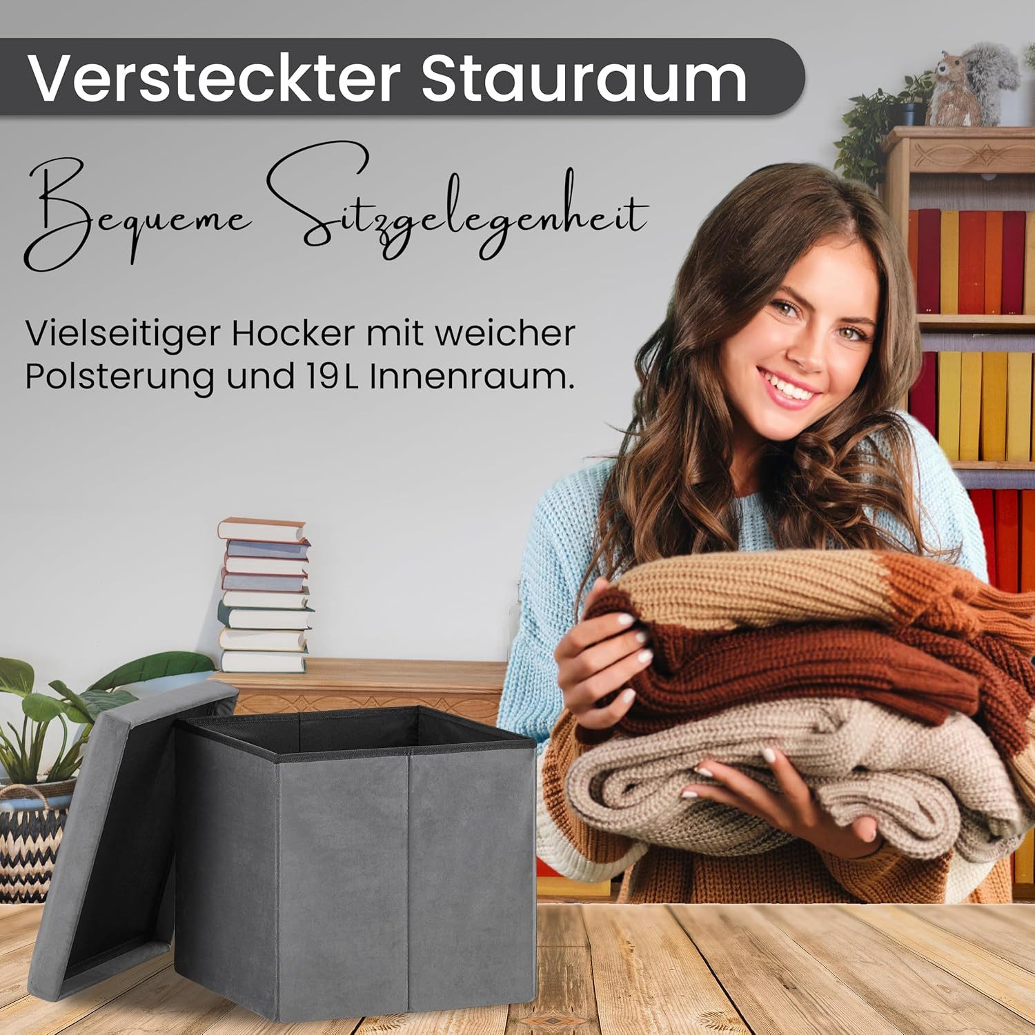Best for Home Ottomane Best For Home Pouffe M – Moderner Sitzhocker, vielseitig & bequem
