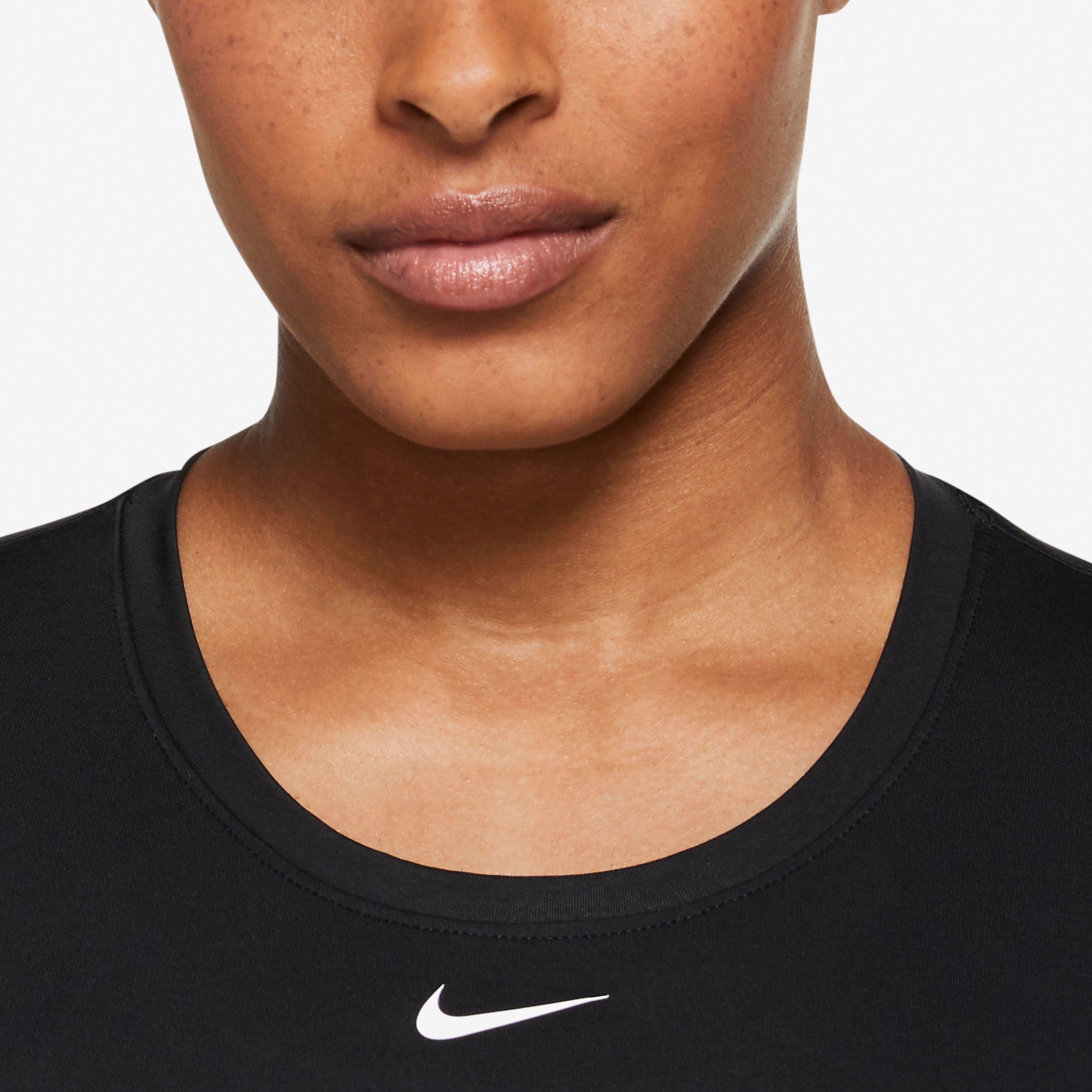 WOMEN'S Nike Trainingsshirt DRI-FIT schwarz SLIM TOP FIT SHORT-SLEEVE ONE
