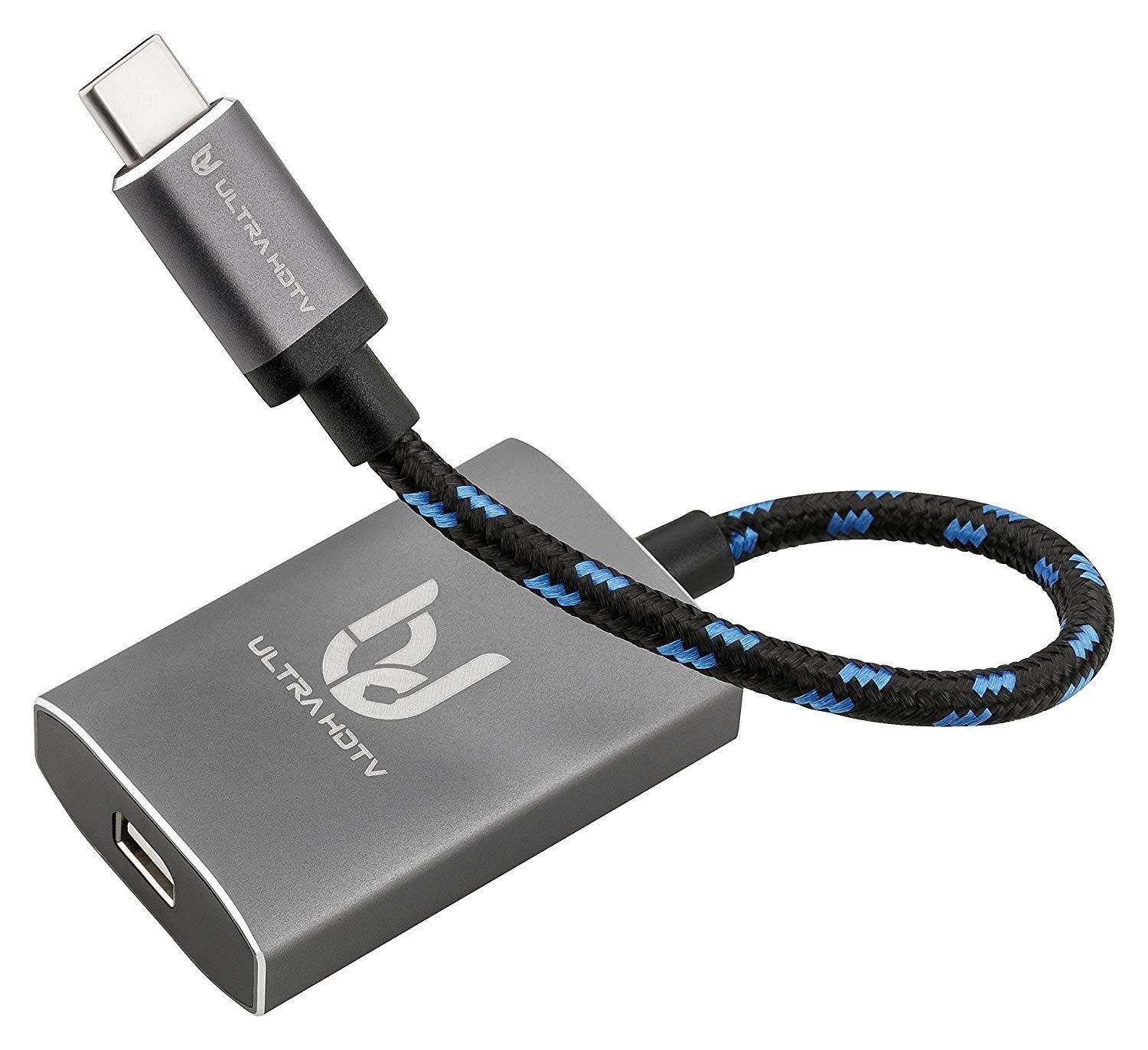 UltraHDTV USB-C auf Mini-Displayport Adapter (Buchse) Adapter USB Typ C zu Displays oder Projektoren, 4K Übertragung bei vollen 60Hz, Grau