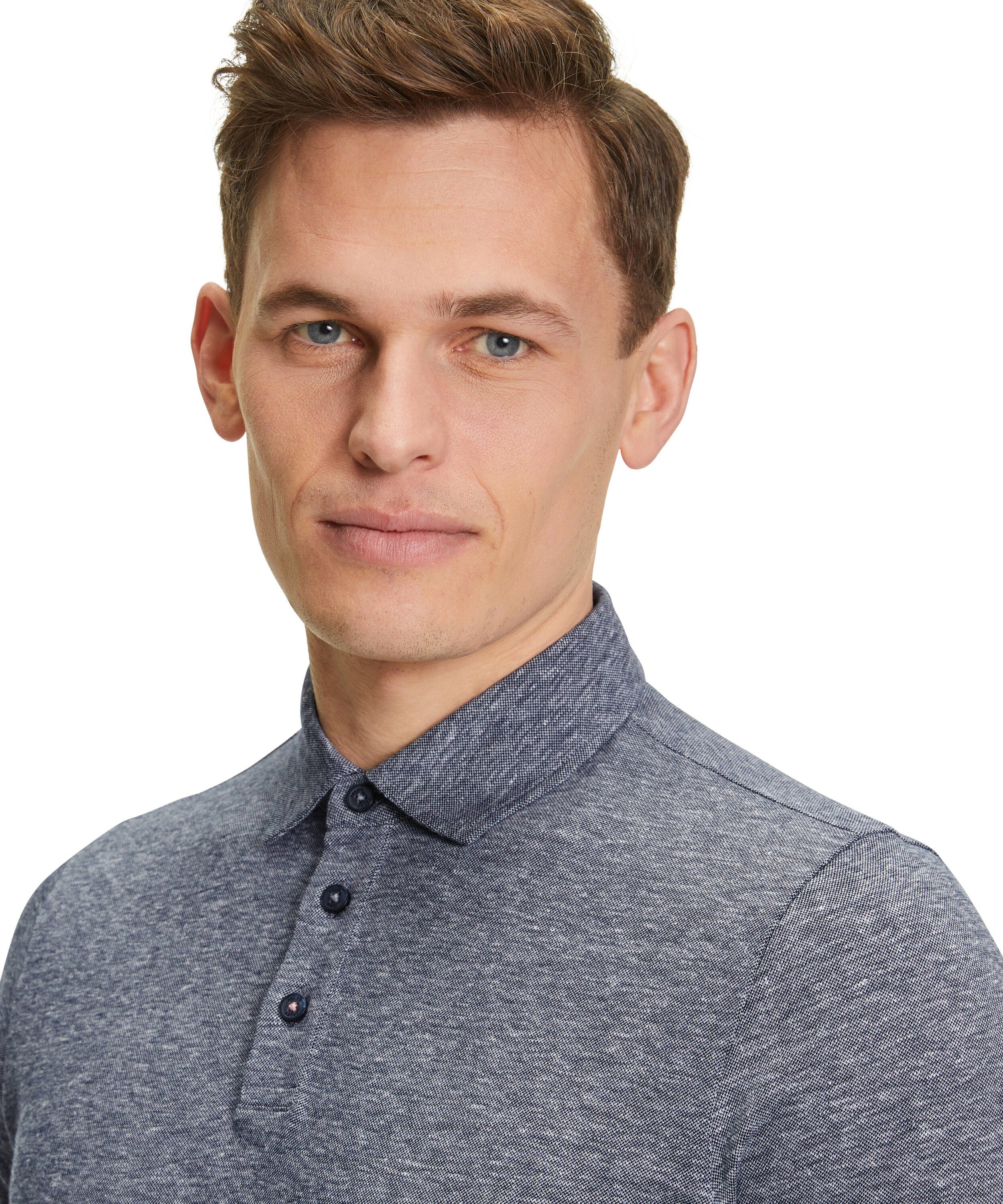 mit Leinenanteil midnight (6098) FALKE Poloshirt