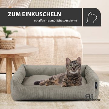 Rohrschneider Tierbett Katzenbett mit Kissen aus Cordstoff Katzensofa, inkl. Spielkugelset