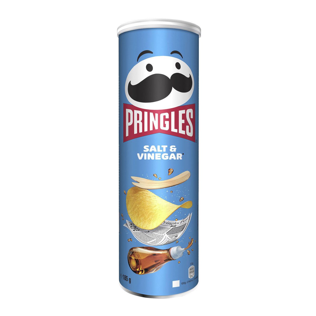 Pringles Knabberei, Pringles Salt and Vinegar Chips Stapelchips Packung 185g