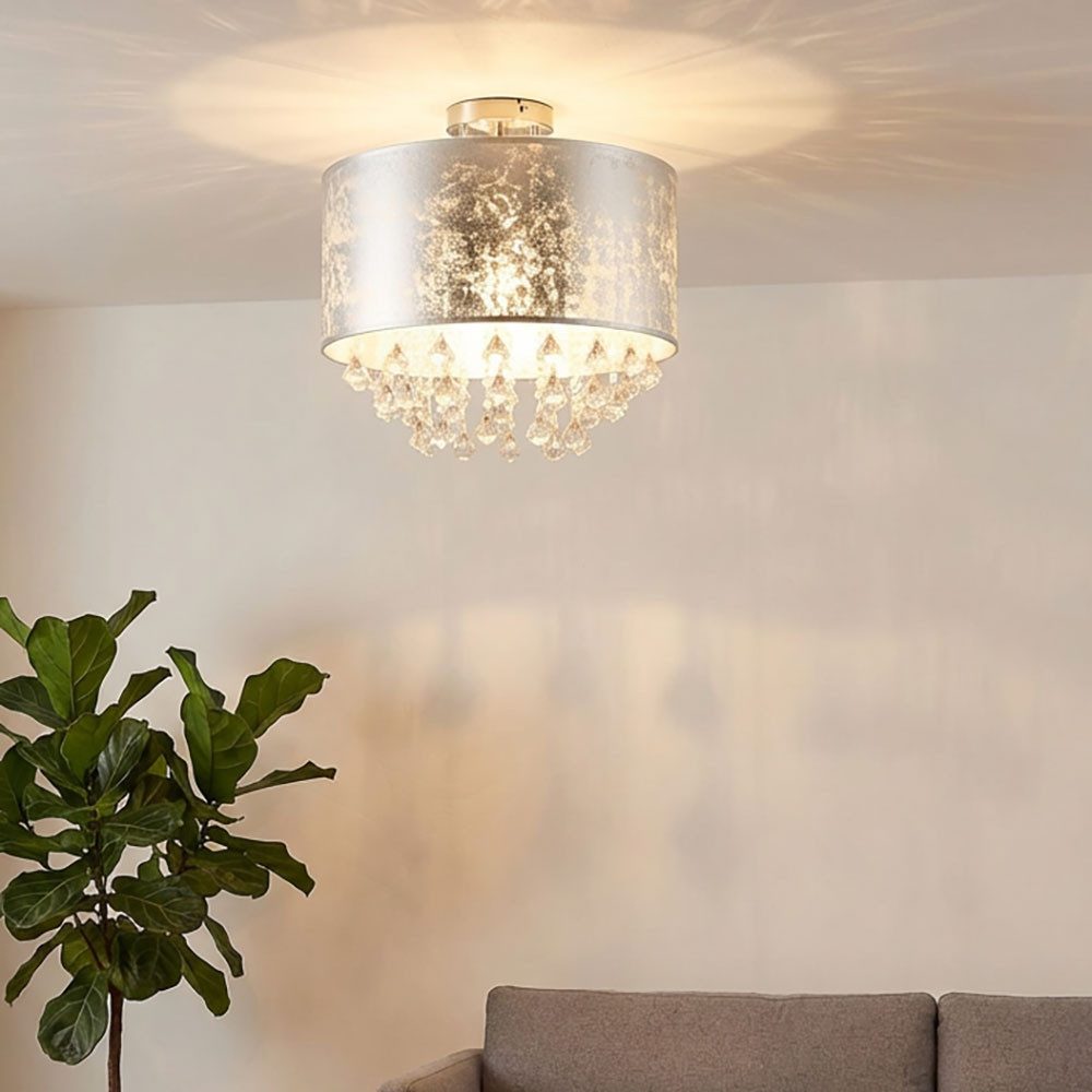 GLOBO LIGHTING Deckenleuchte, Leuchtmittel nicht inklusive, Deckenlampe Deckenleuchte Kronleuchter Kristalllampe Blattsilber
