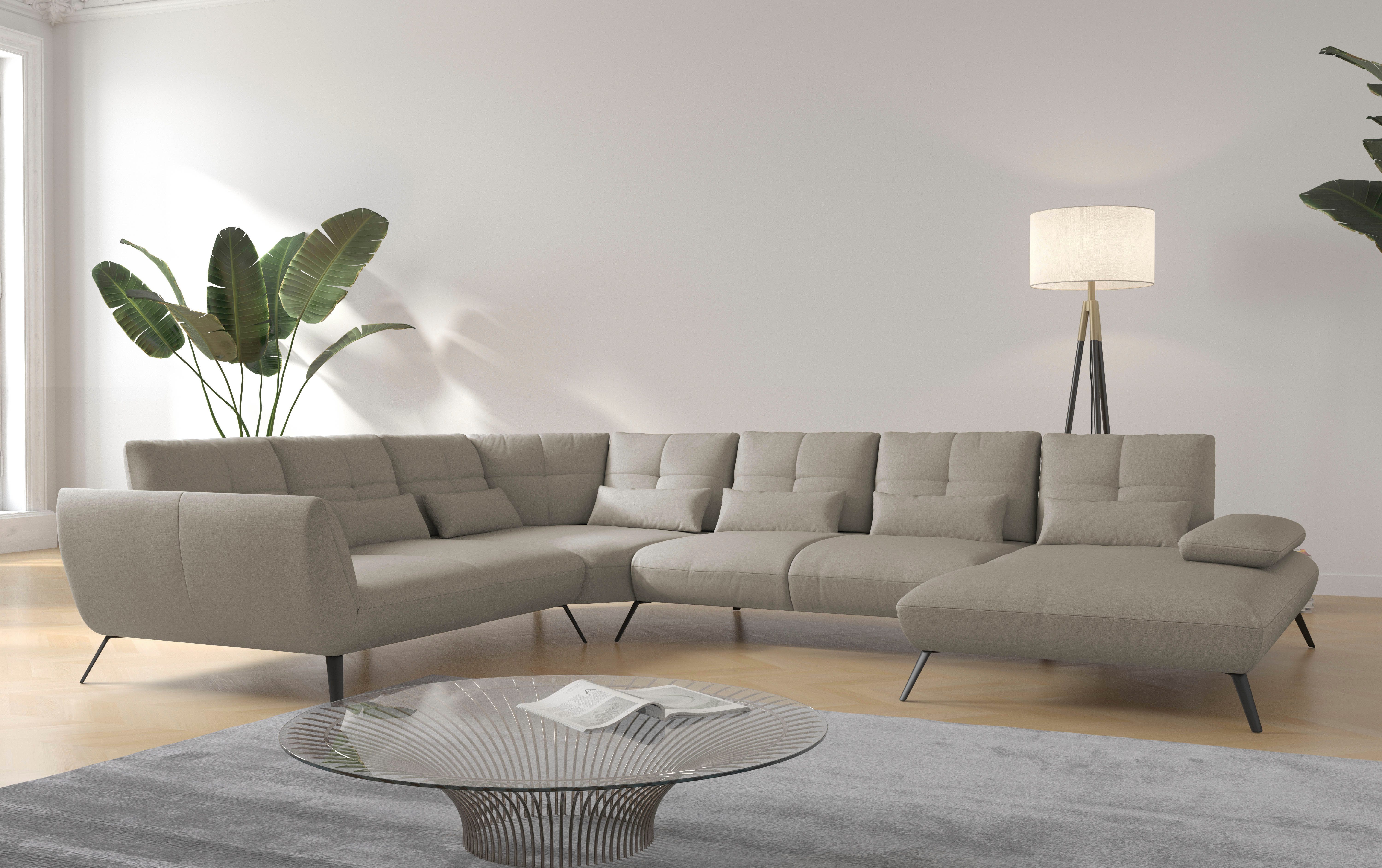 OTTO home Wohnlandschaft Mikado U-Form, inkl. Sitztiefenverstellung und Armteilverstellung