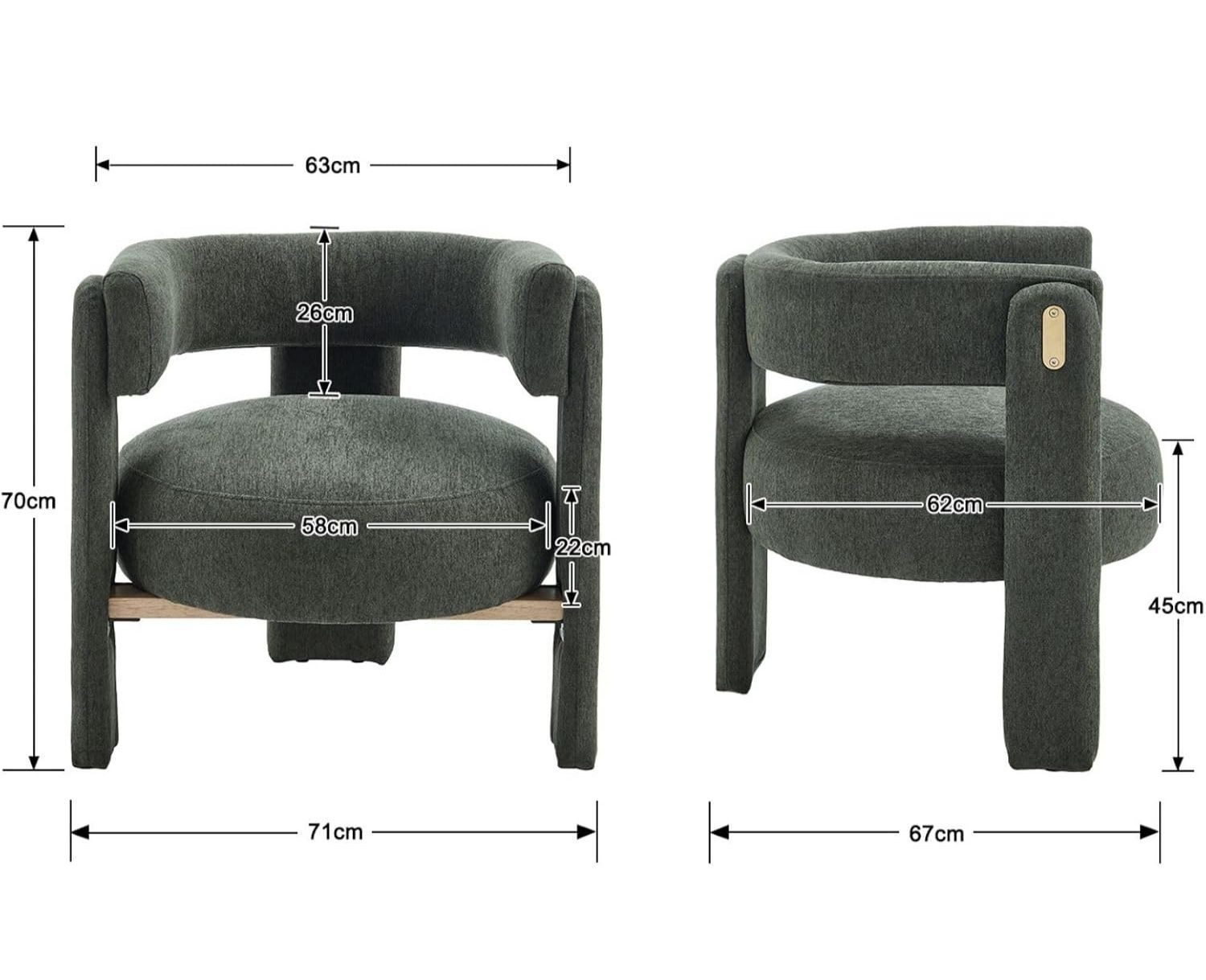 WAHSON OFFICE CHAIRS Ohrensessel Moderner Loungesessel mit hoher Rückenlehne für Wohn- & Schlafzimmer