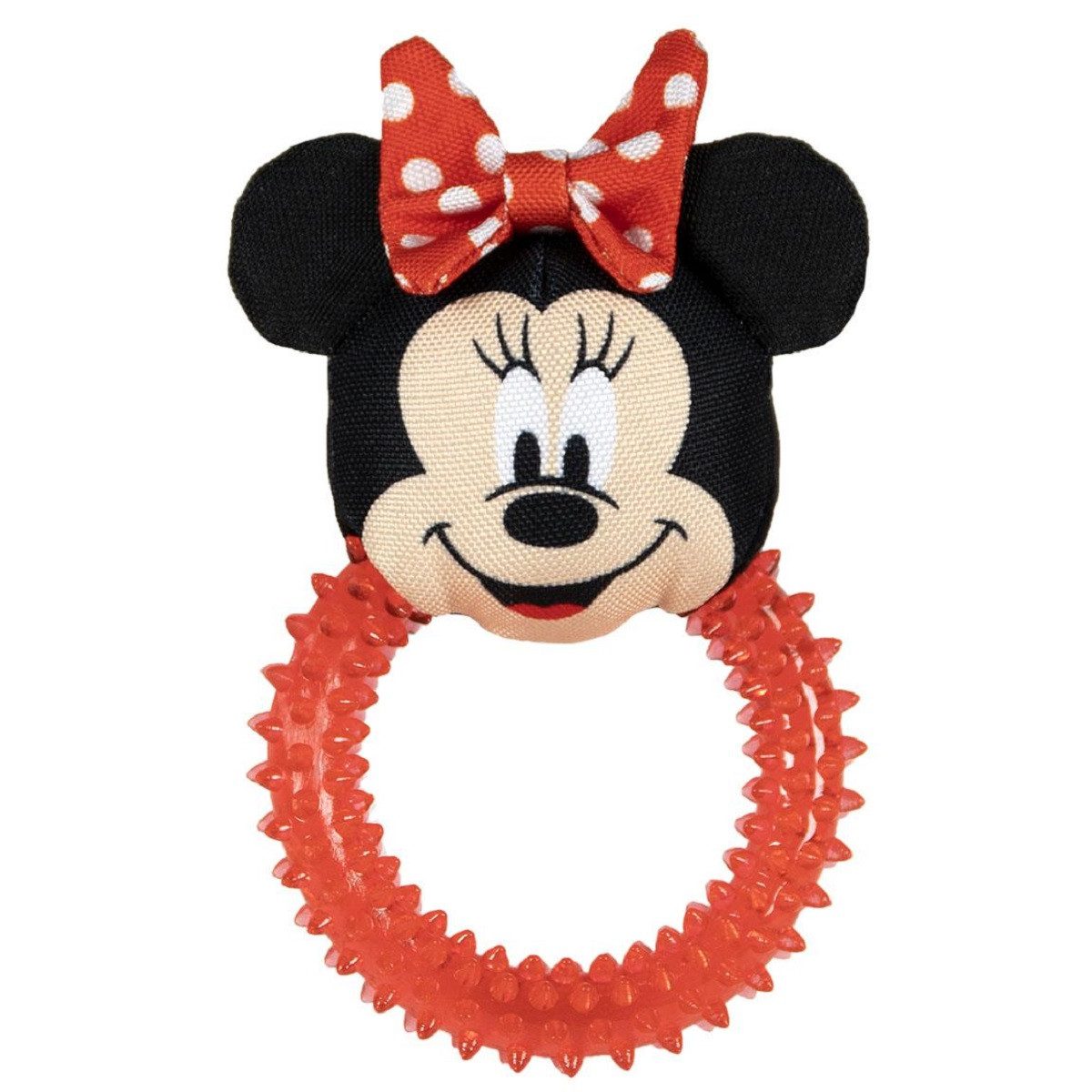 Disney Minnie Mouse Spielknochen Hundespielzeug – Beißring mit Quietscher & Zahnpflege