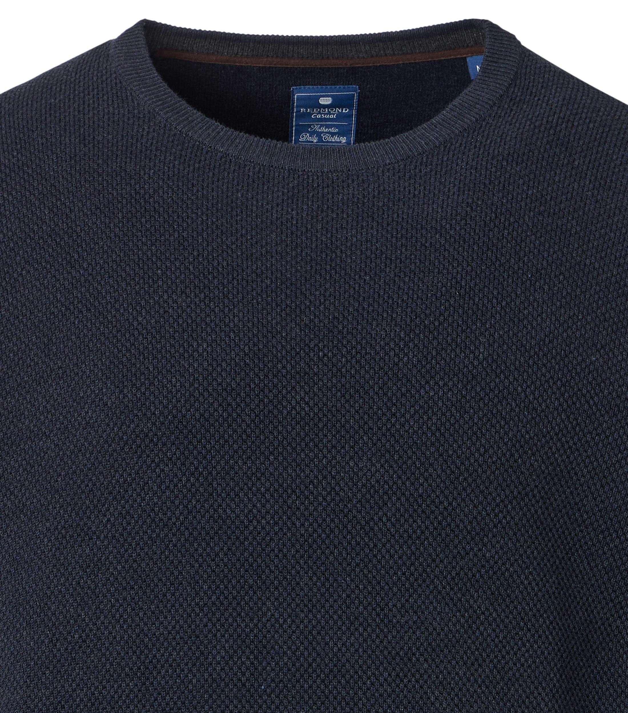 Redmond Strickpullover REDMOND Casual Herren Strick-Pullover Rundhals Comfort Marine