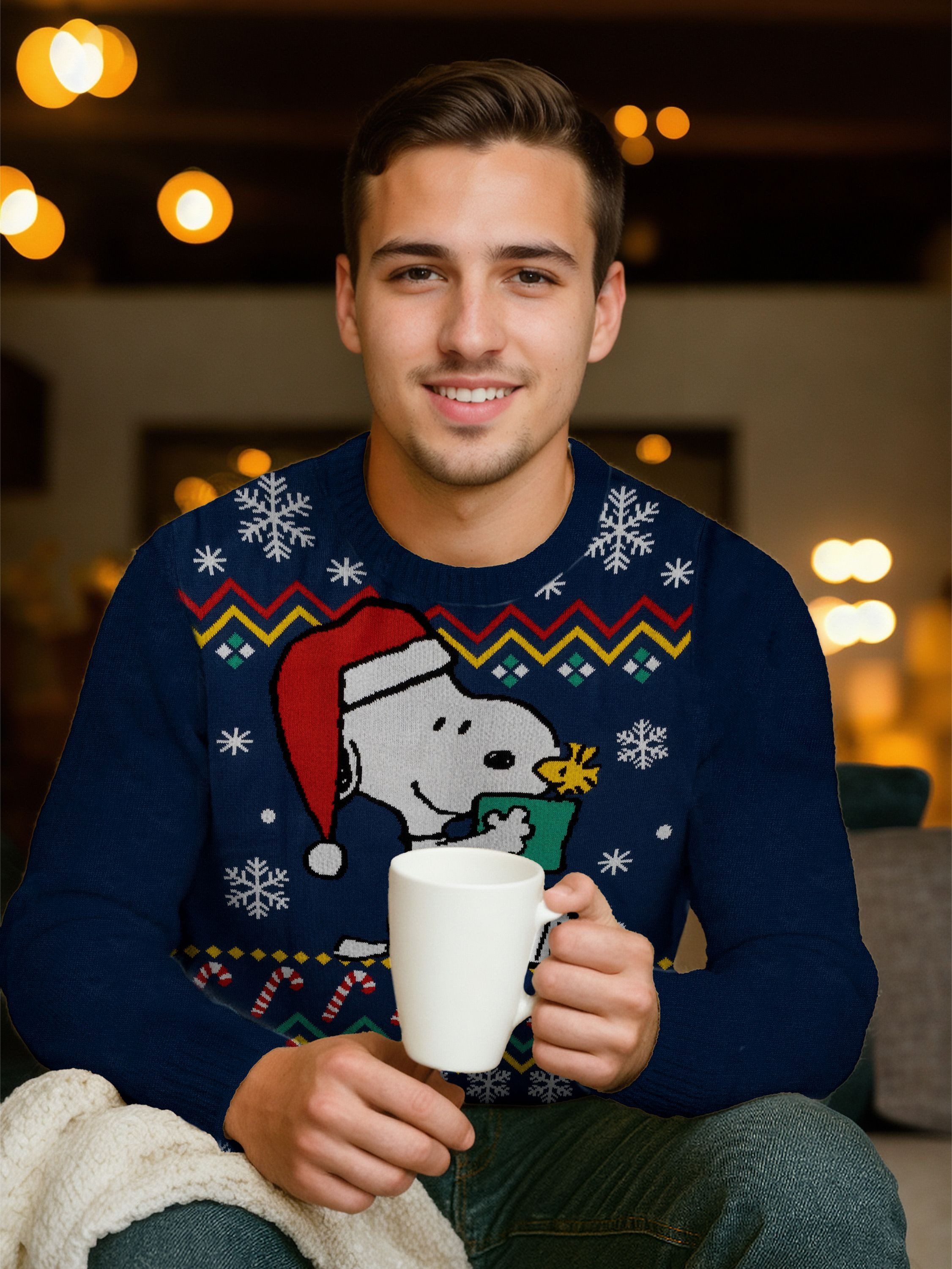 United Labels® Weihnachtspullover The Peanuts Snoopy Winterpullover Winter Strick Pullover Ugly Sweater