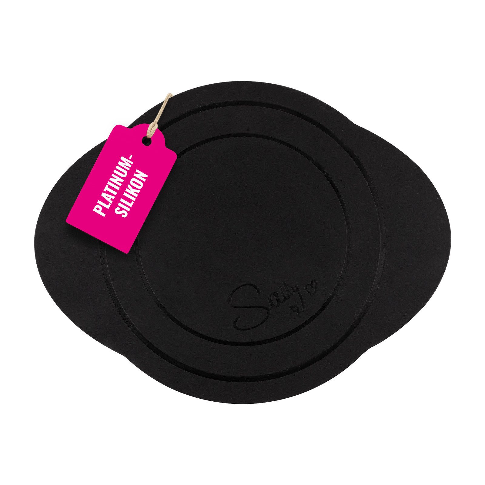 Sallys Herd-Abdeckplatte Induktionsmatte: Kochfeldschutz, Antirutsch, bis 230°C, Silikon, Oval 31,2 x 24,6 cm, Platinum-Silikon