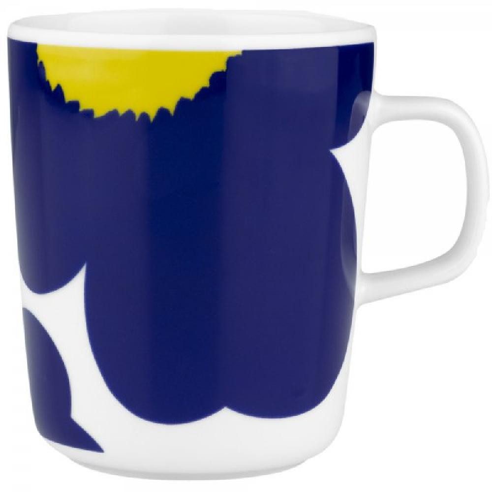 Marimekko Tasse Henkelbecher Oiva Iso Unikko 60Th Anniversary White-Dark Blue-Yellow (